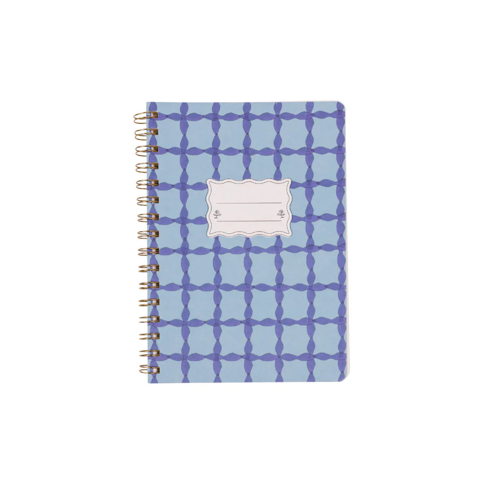 Small Blue Lattice Notebook