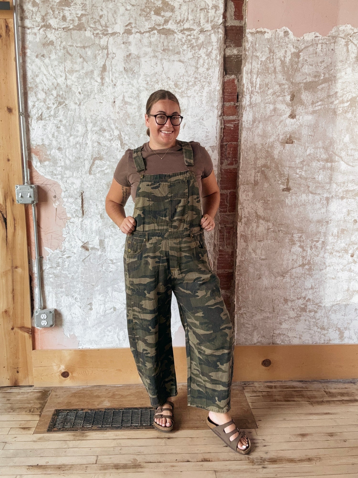 Camo Denim Barrel Overalls (Extended Sizes!)