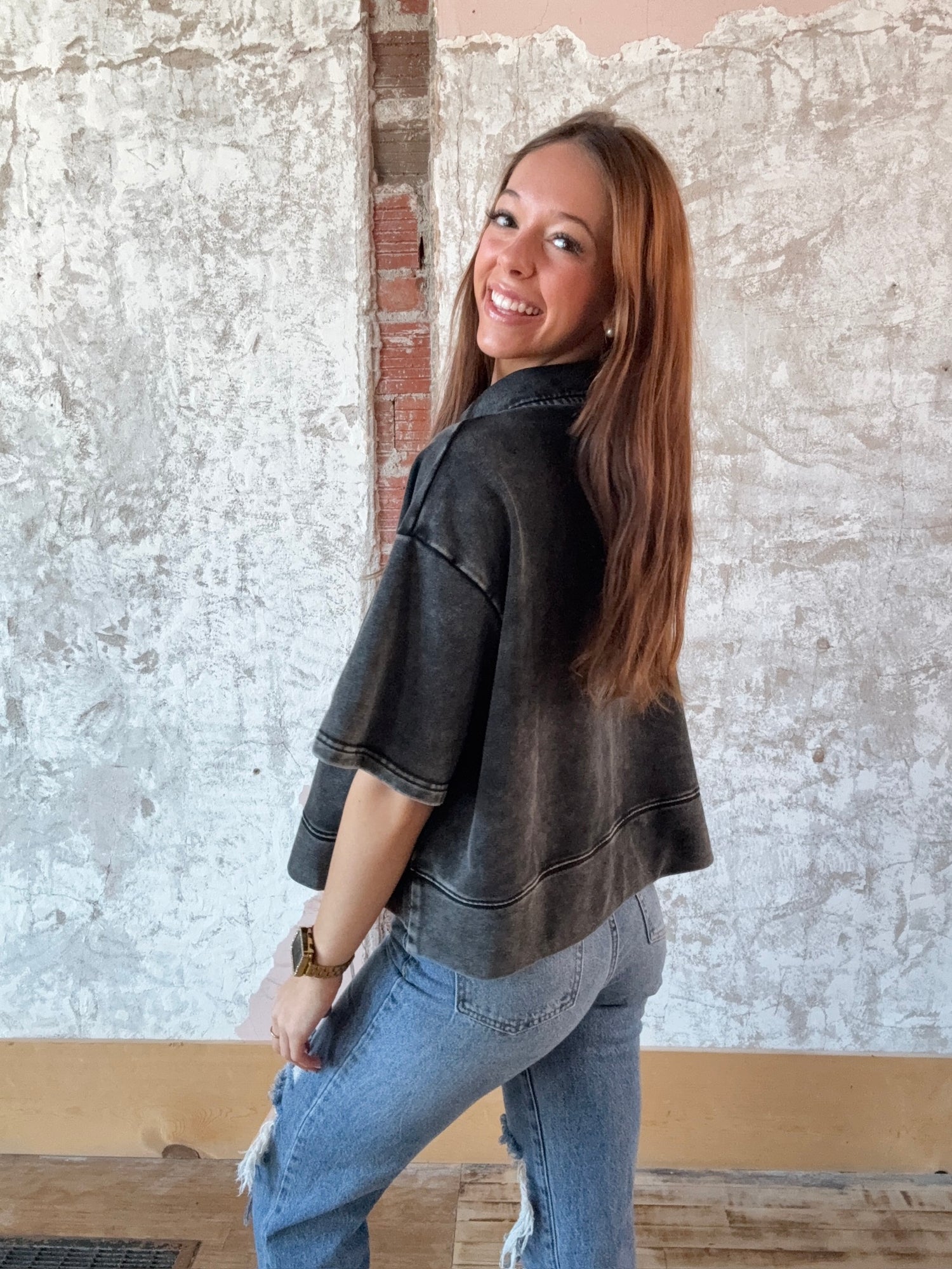 Mineral Washed Cotton Terry Shirt