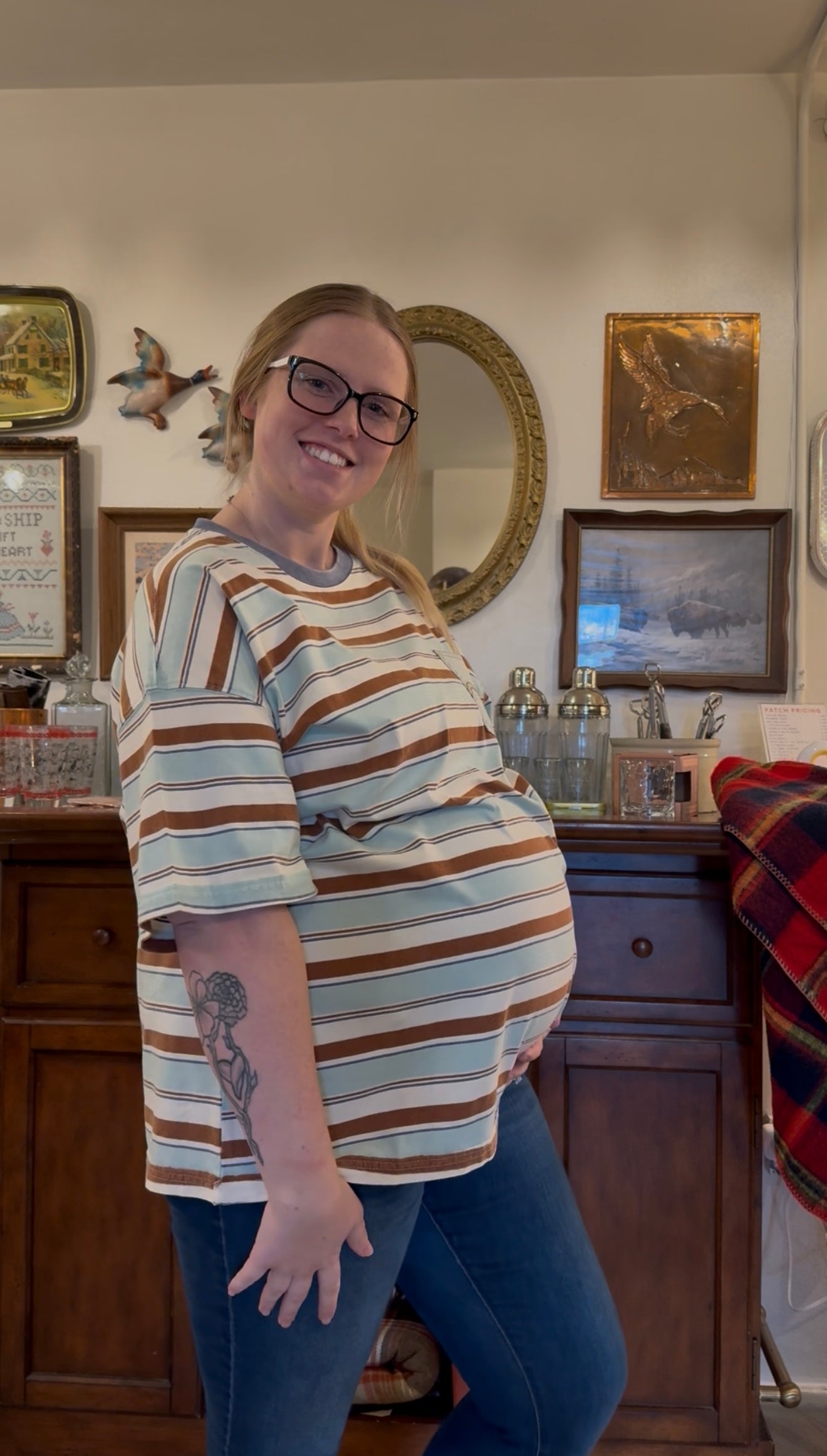 Comfy Striped Pocket Tee