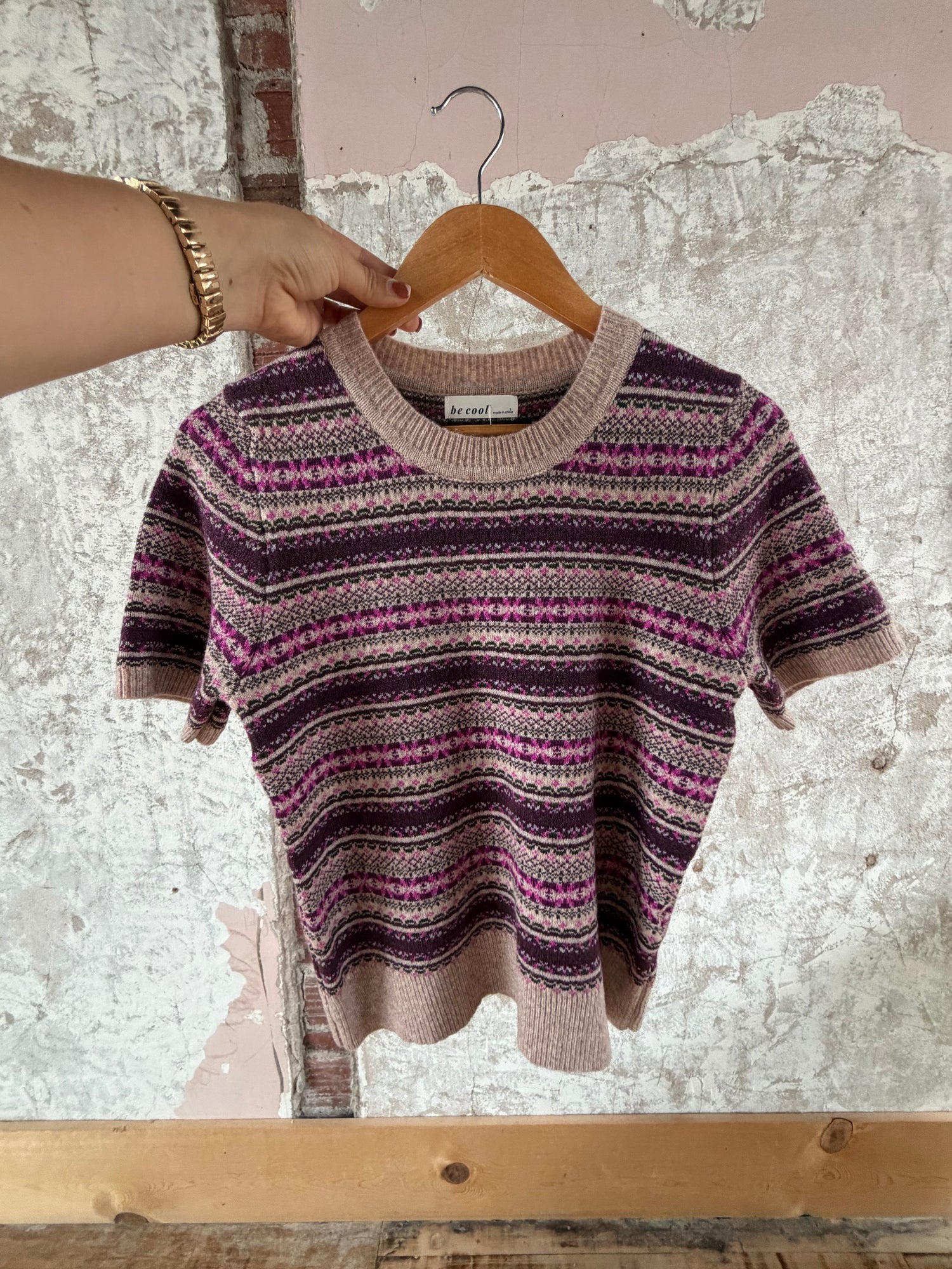 Fair Isle Short Sleeve Sweater