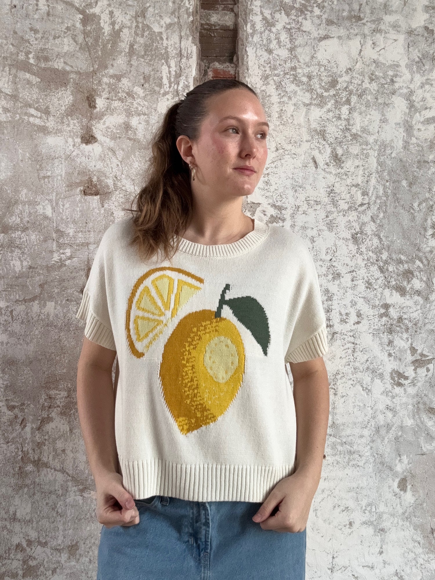Crew Neck Lemon Sweater