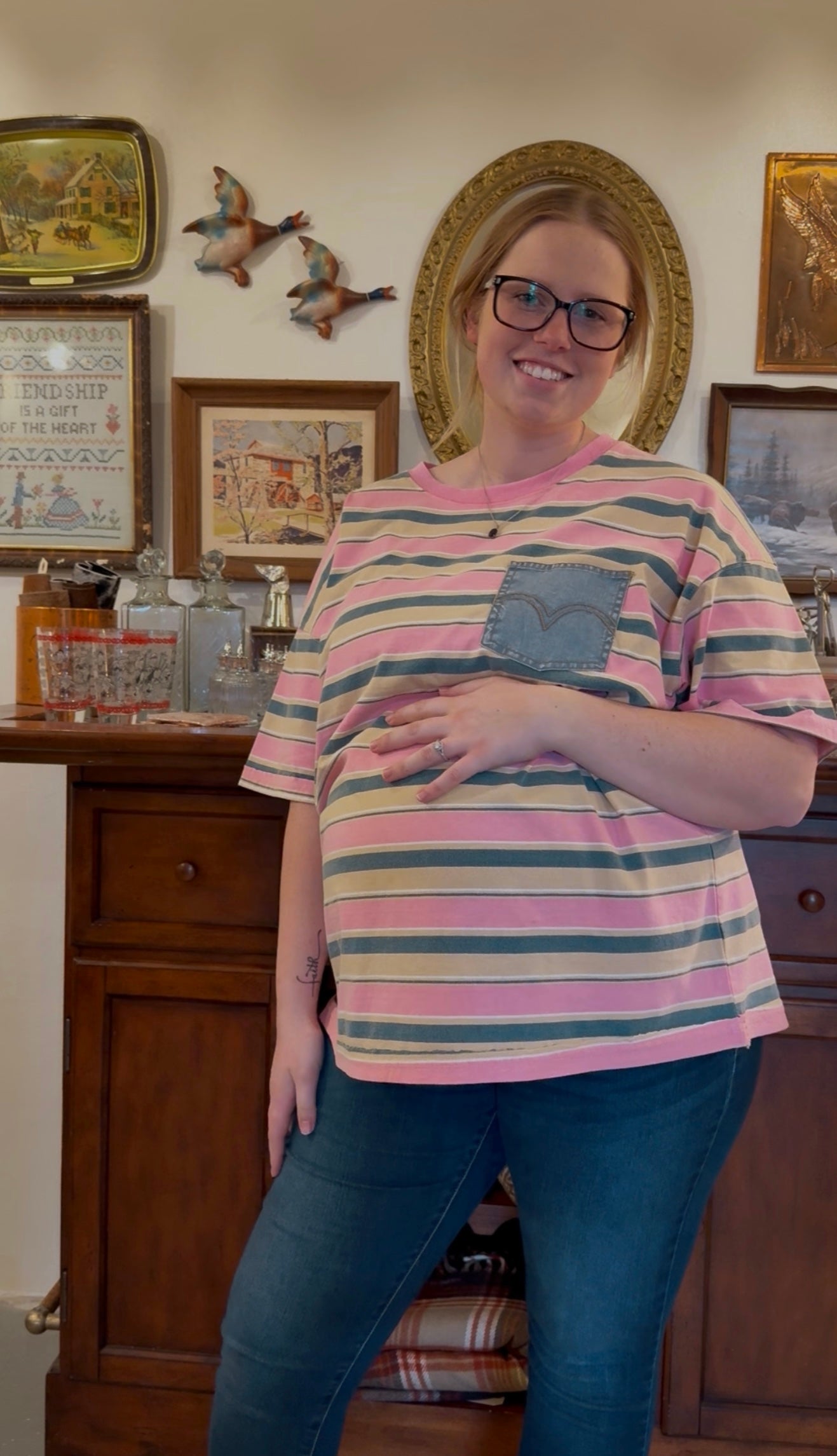 Comfy Striped Pocket Tee