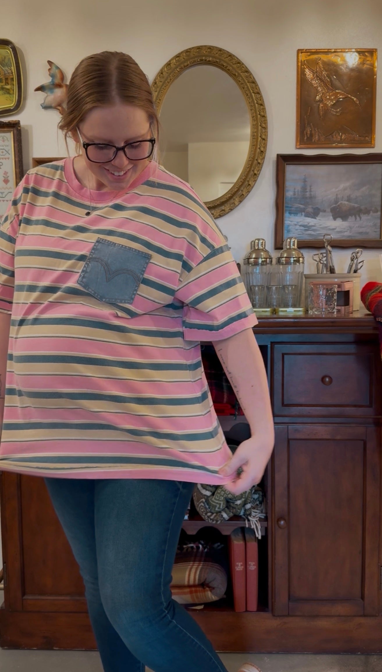 Comfy Striped Pocket Tee