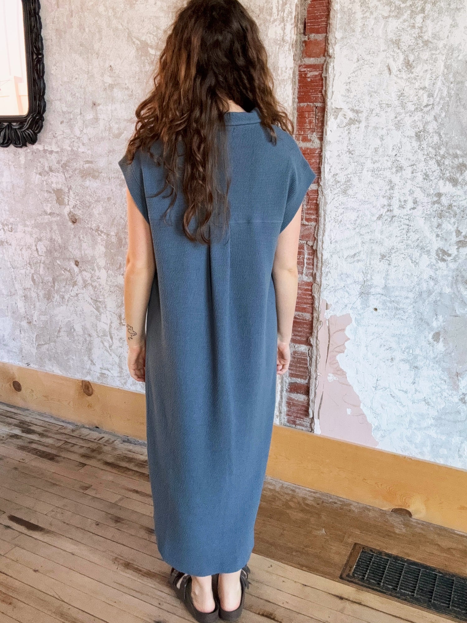 Cloudy Knit Collared Maxi Dress