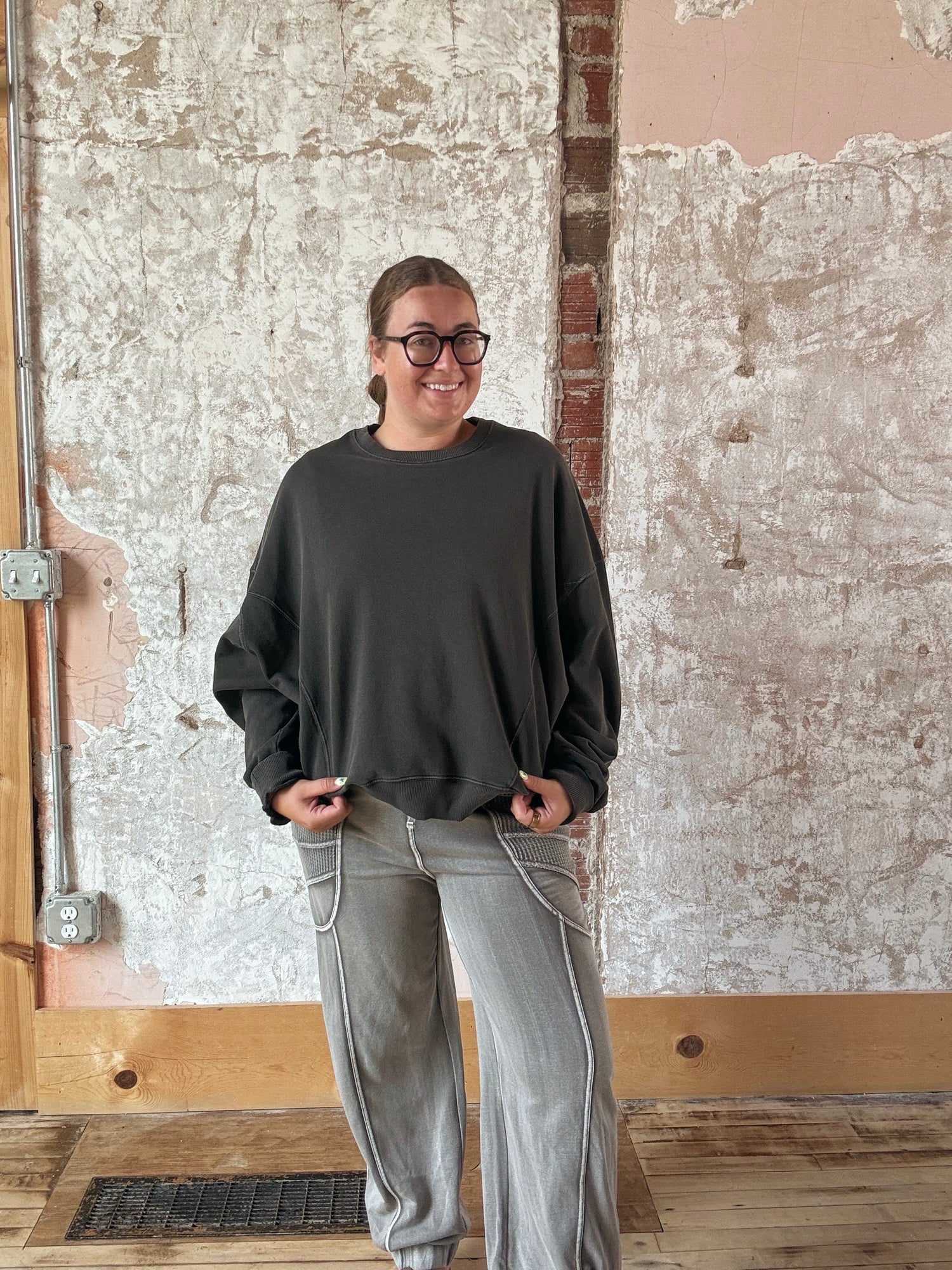 Lazy Days Pigment Washed Sweatshirt Top