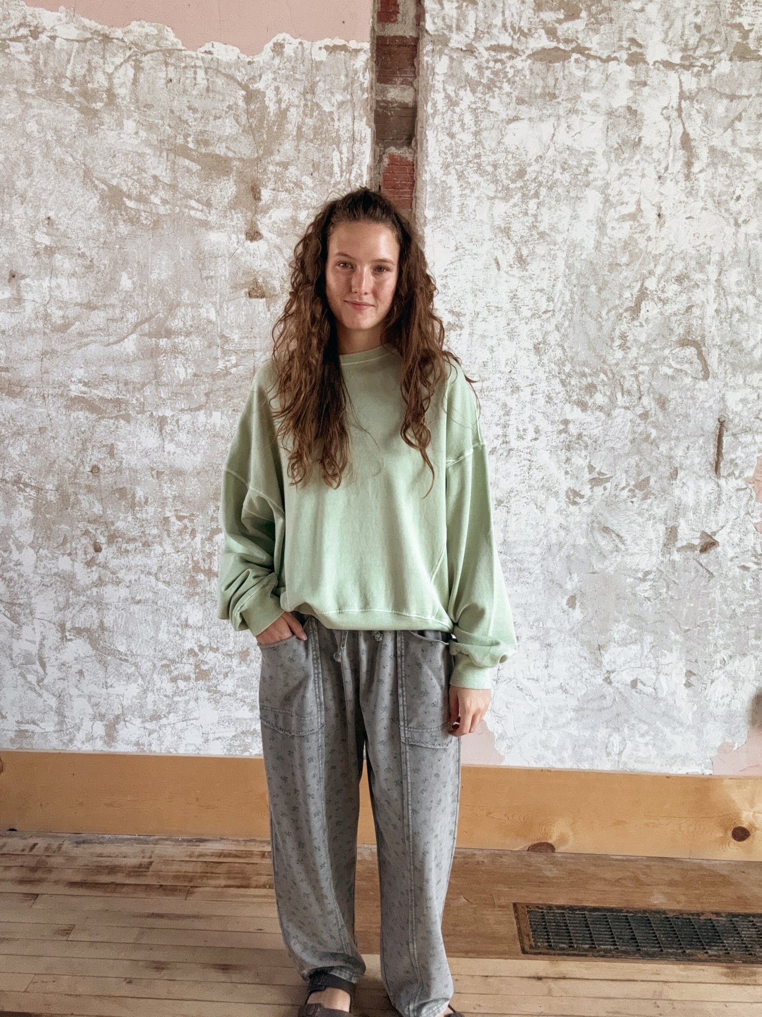 Lazy Days Pigment Washed Sweatshirt Top