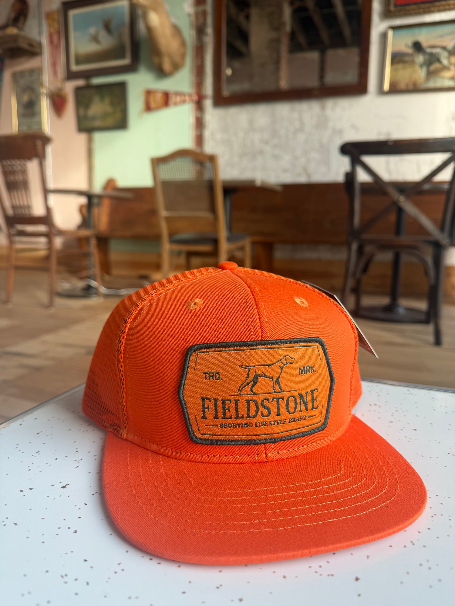 Hunter Orange Fieldstone Mesh Back Hat