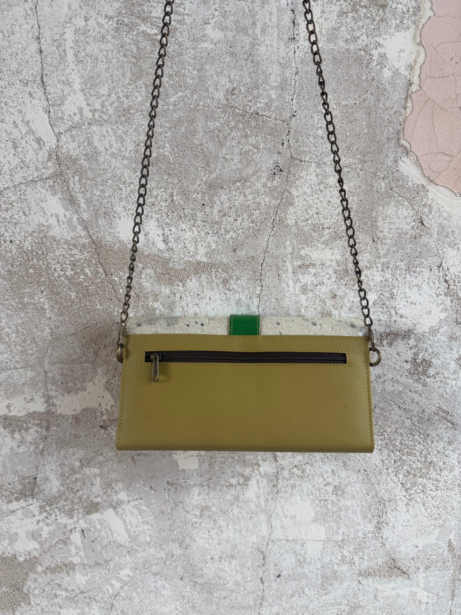 Cowhide + Leather Colorful Clutch Purse