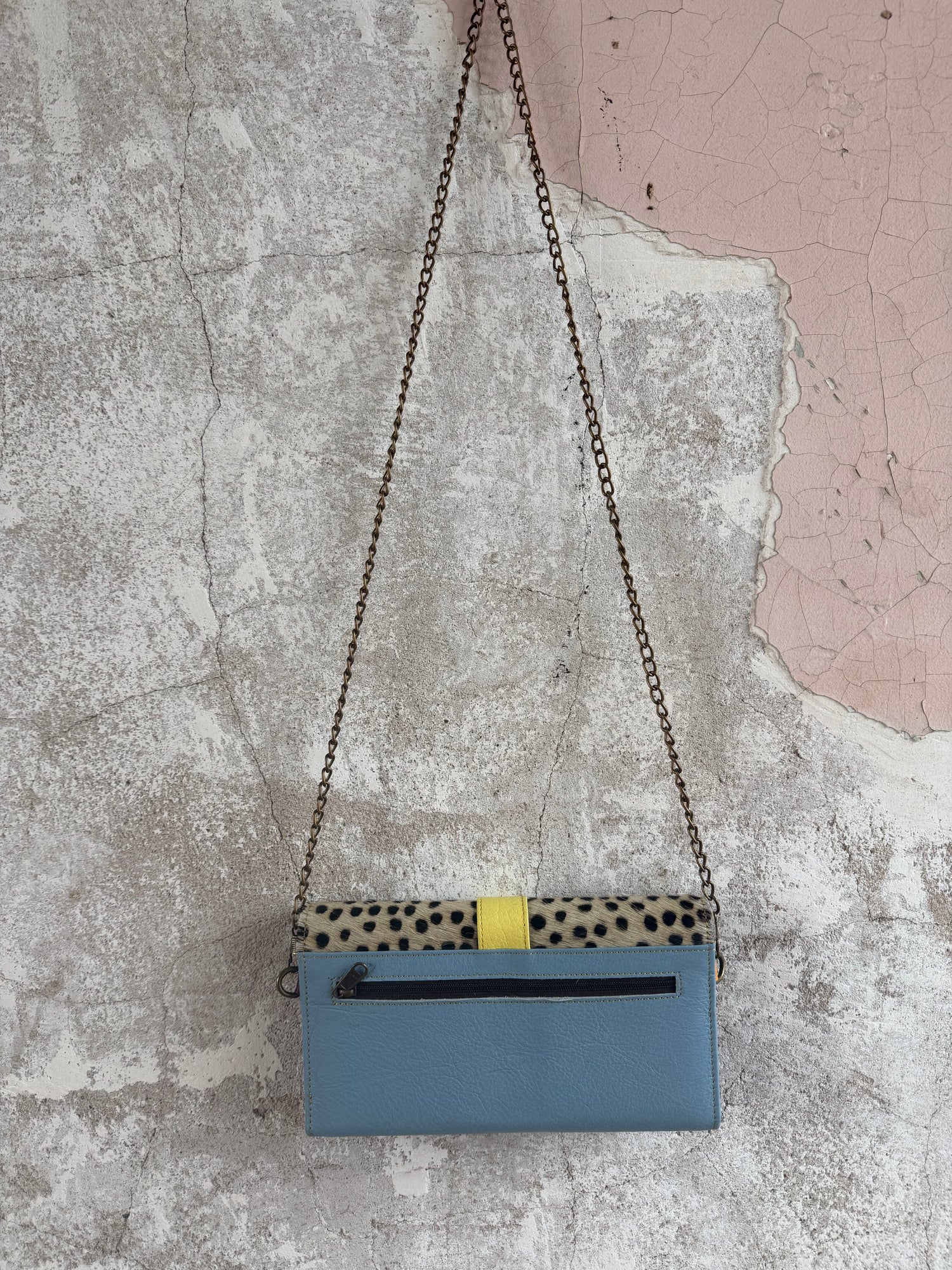 Cowhide + Leather Colorful Clutch Purse
