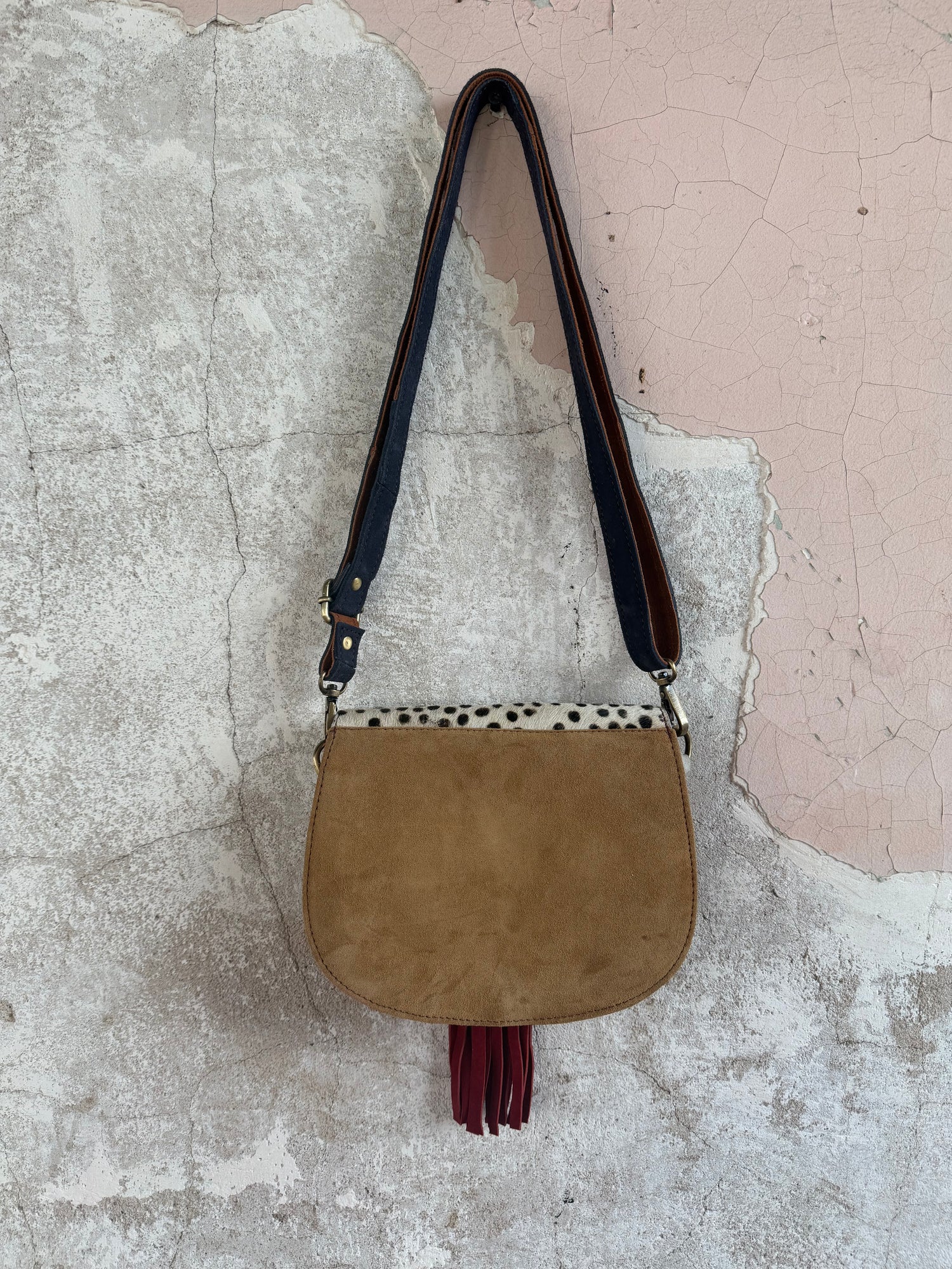 Cowhide + Leather Colorful Crossbody