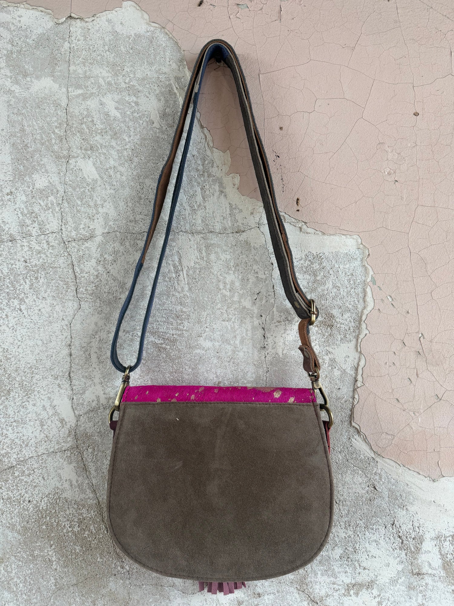 Cowhide + Leather Colorful Crossbody