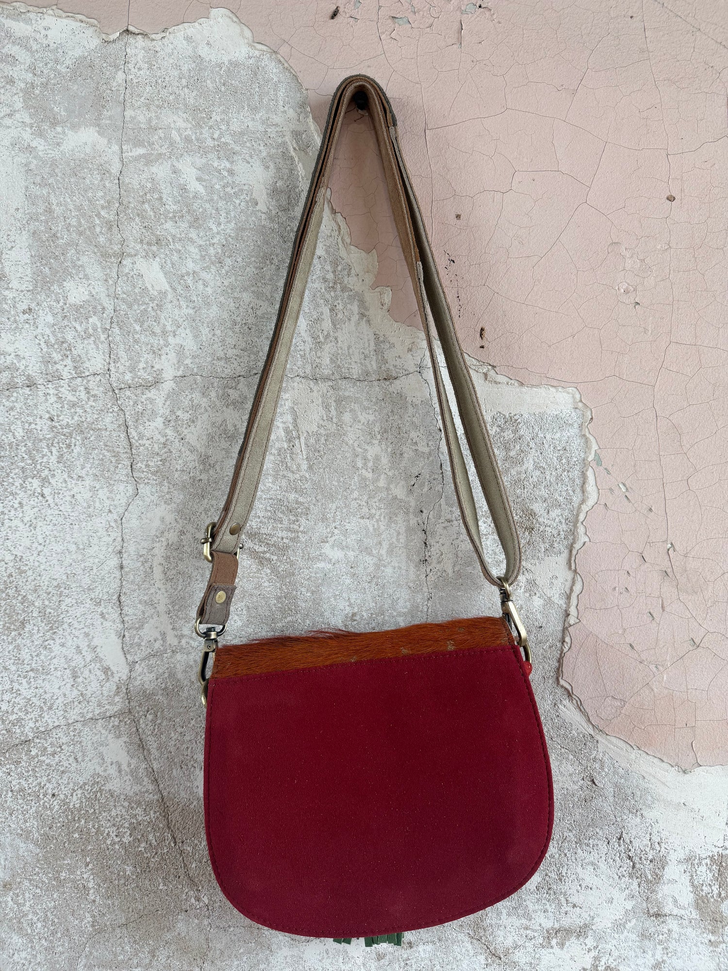 Cowhide + Leather Colorful Crossbody