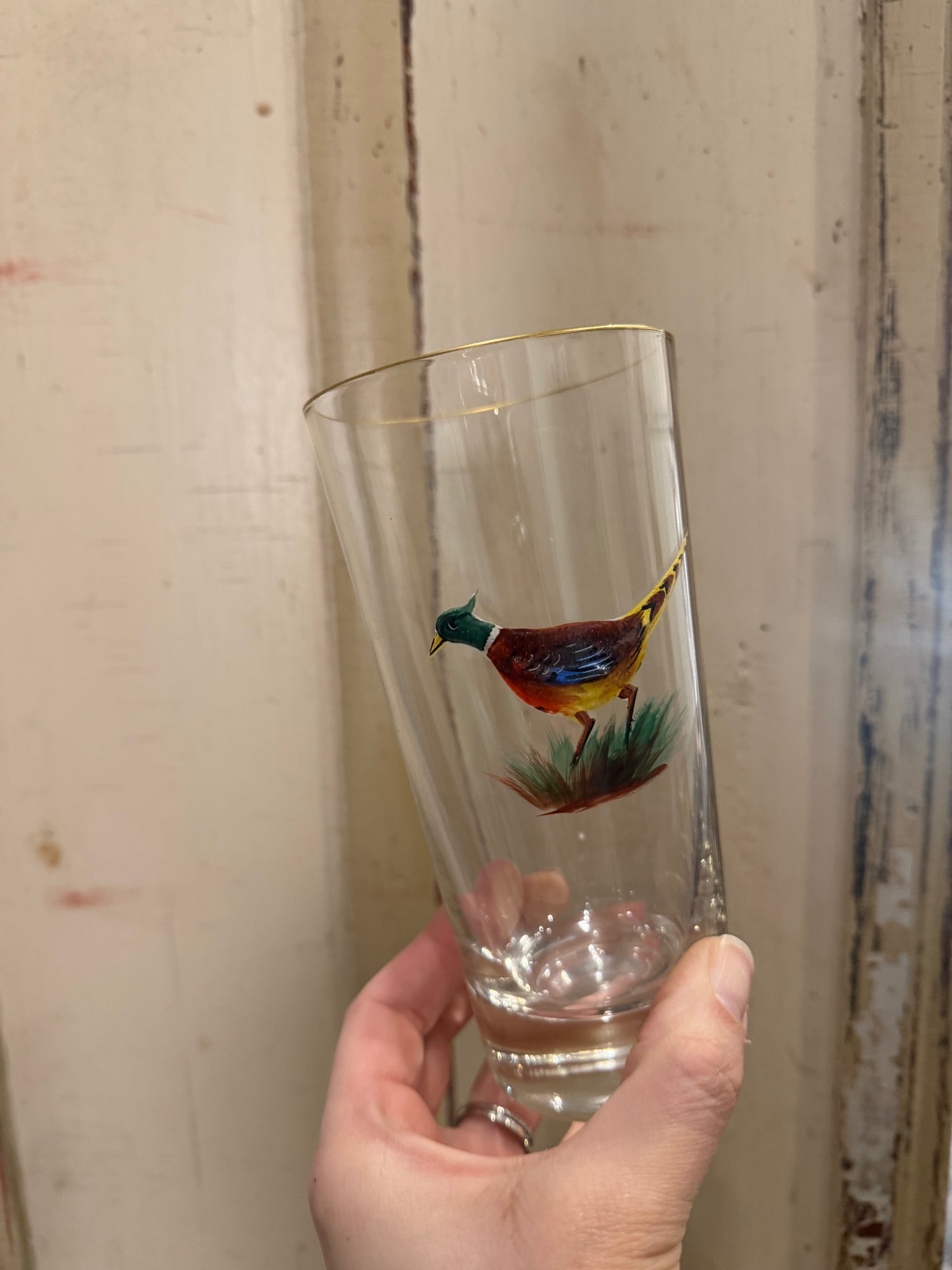 VINTAGE // embossed pheasant glasses