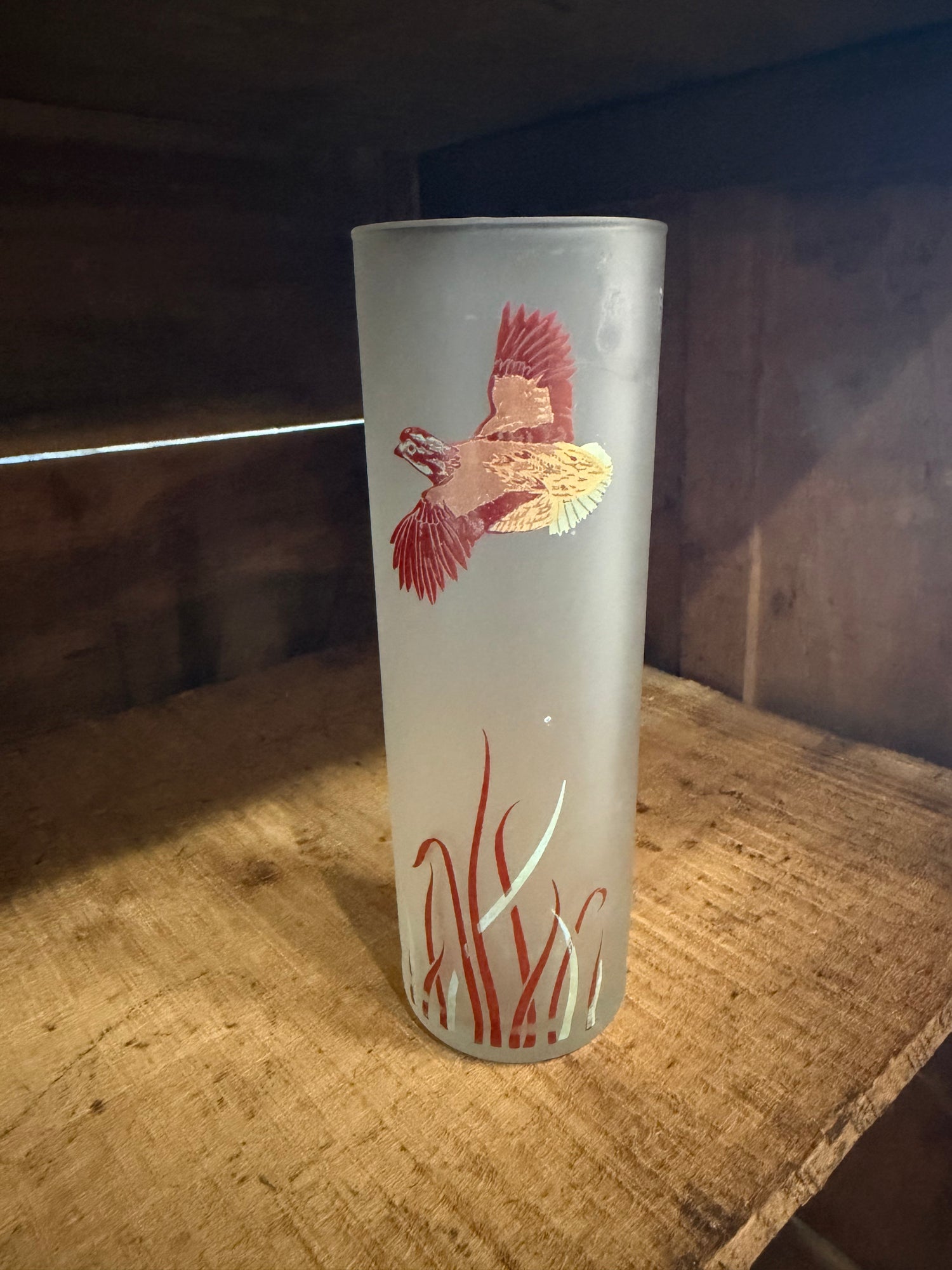 VINTAGE // frosted glass quail glasses