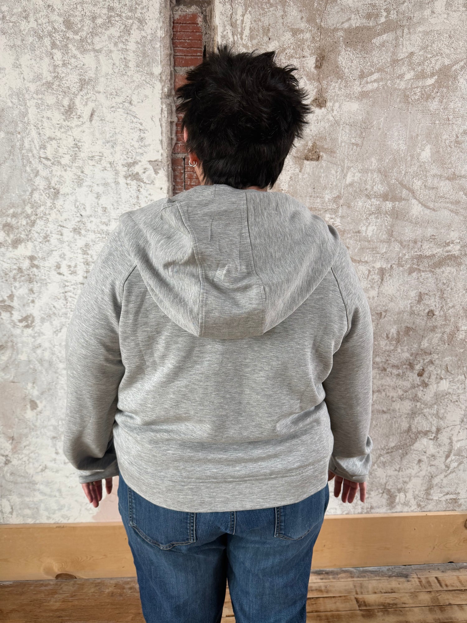 Heather Grey Quarter Zip Scuba Hoodie