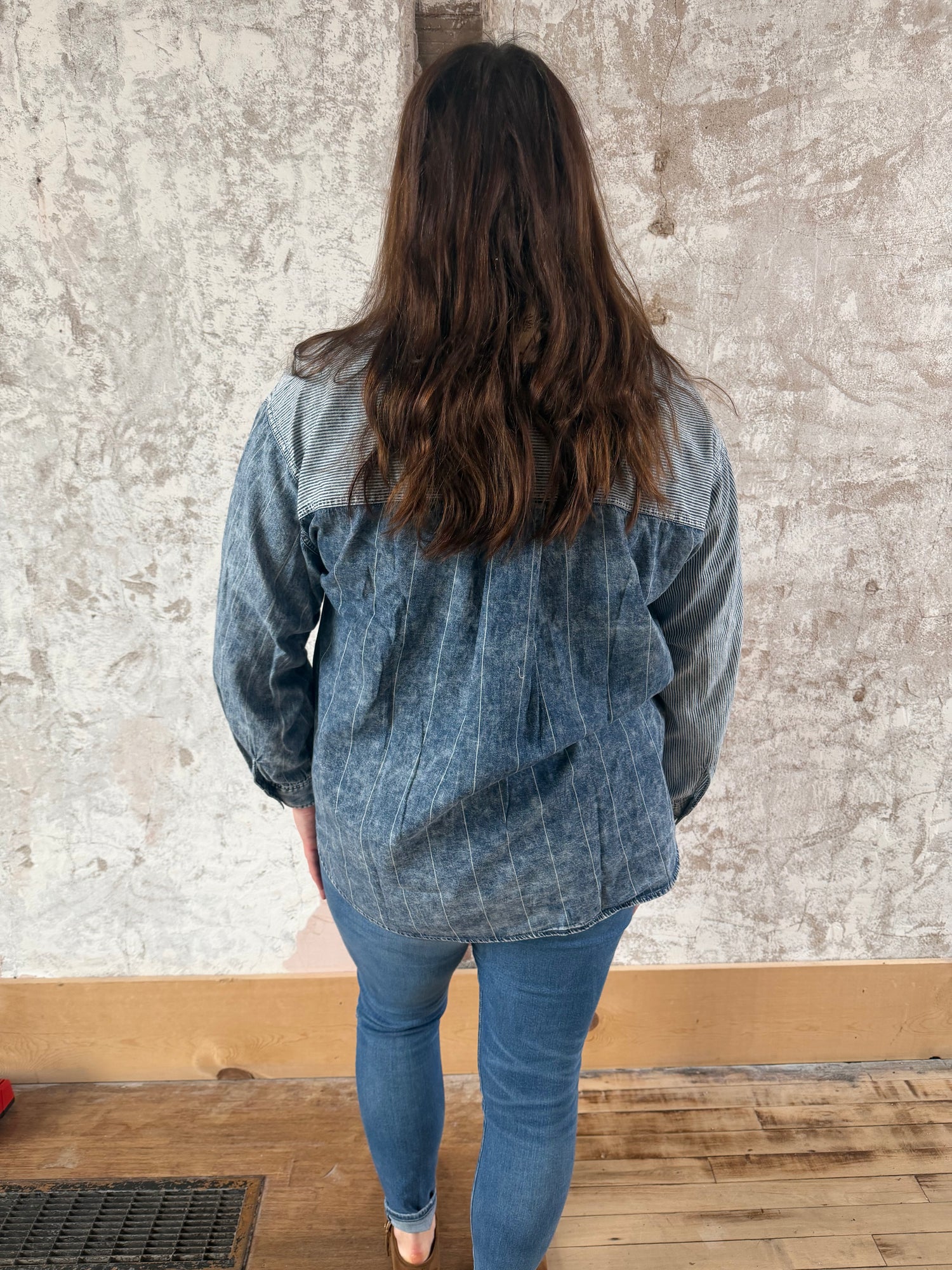 Mineral Washed Colorblock Striped Top (extended!)