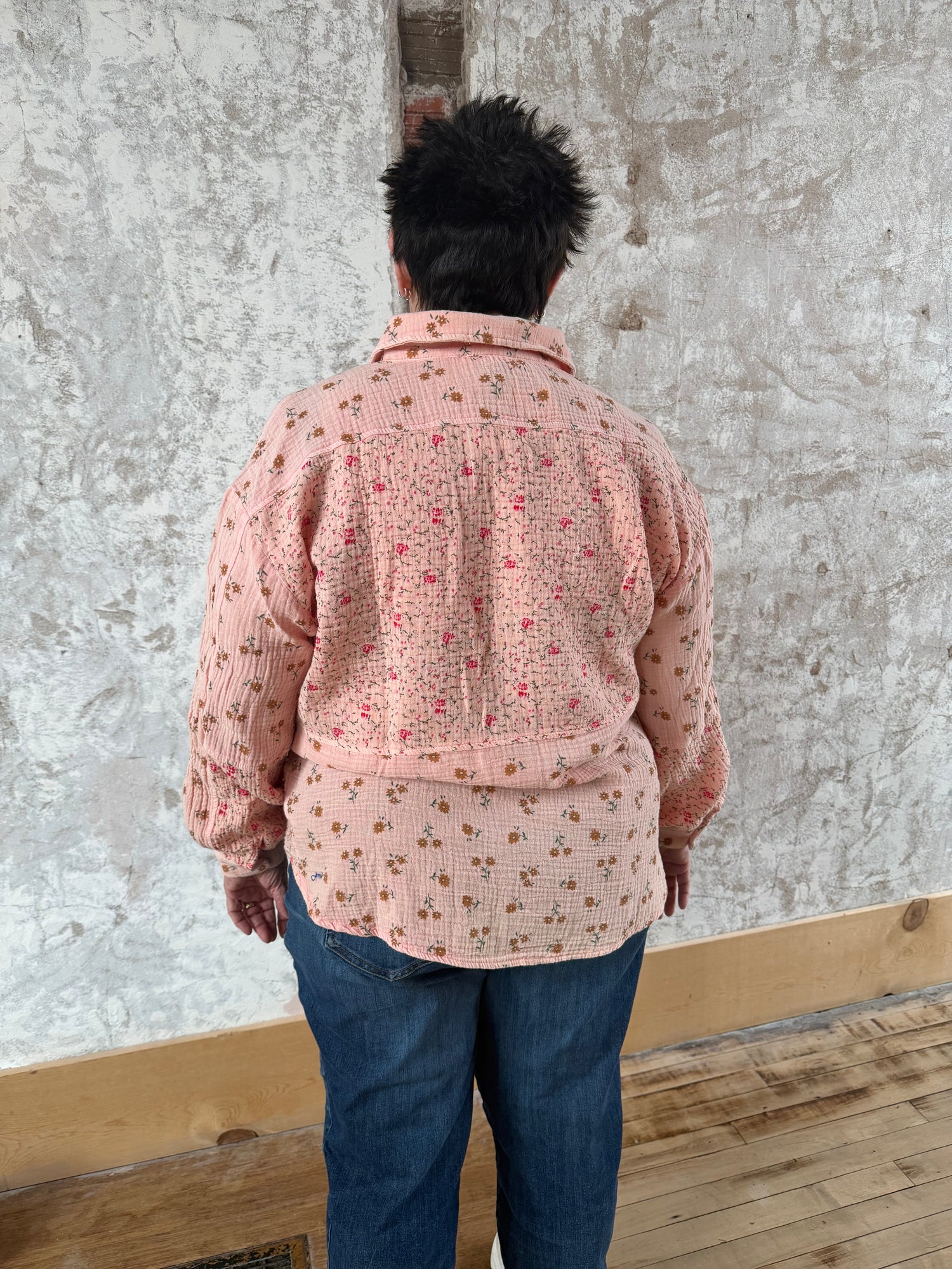 Floral Muslin Button Down Shirt