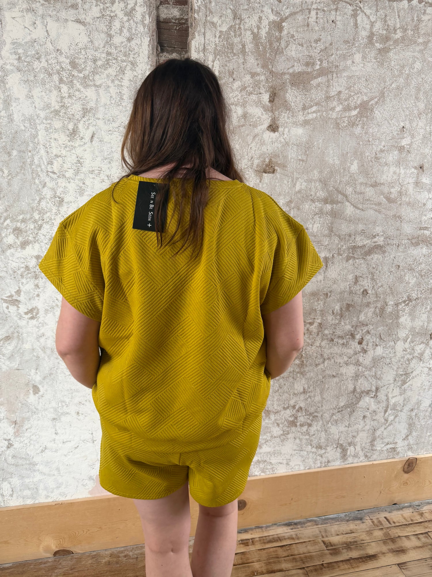 Textured Mustard Two Piece Set