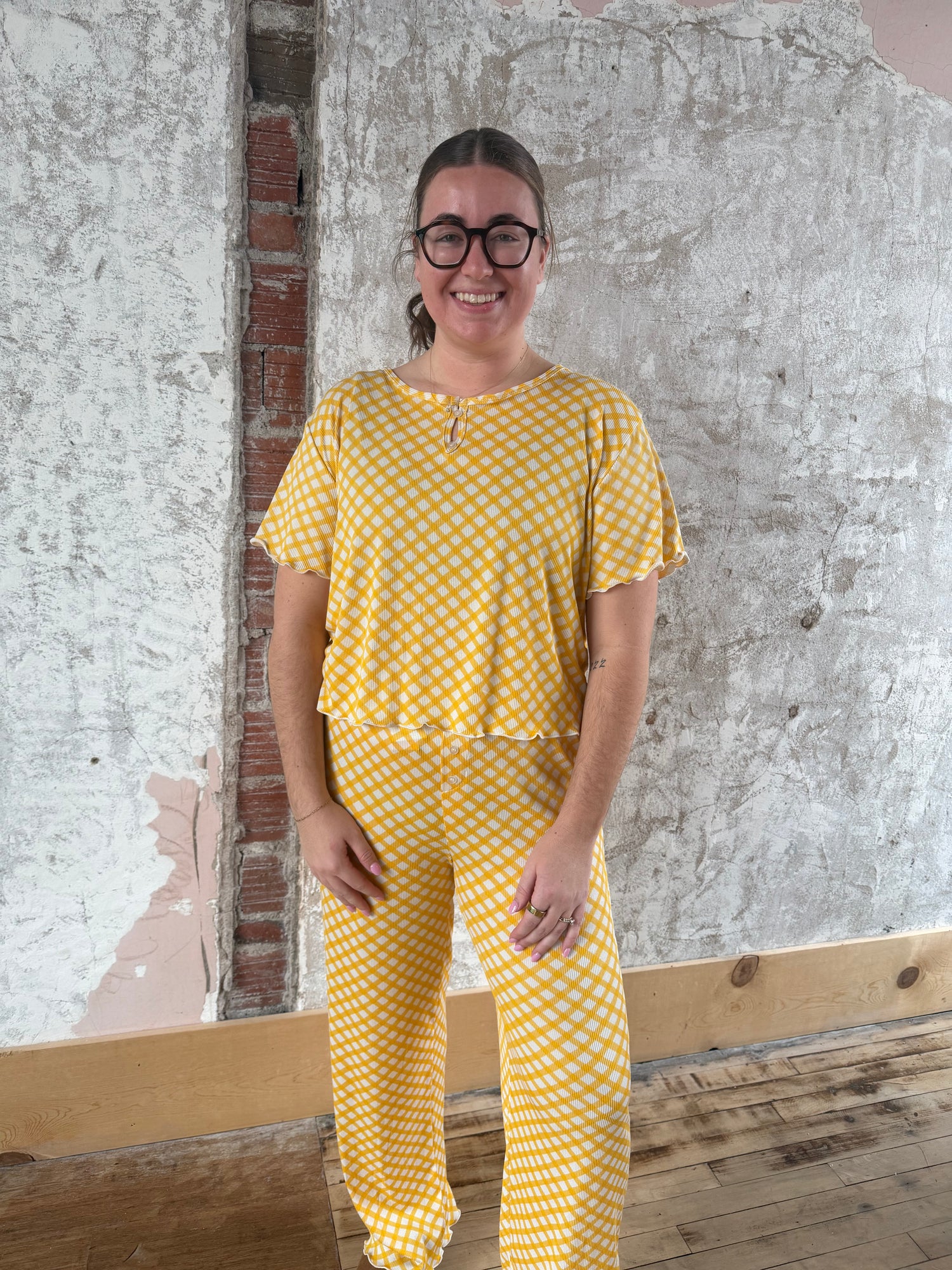 Hello Sunshine Ribbed Pajama Set