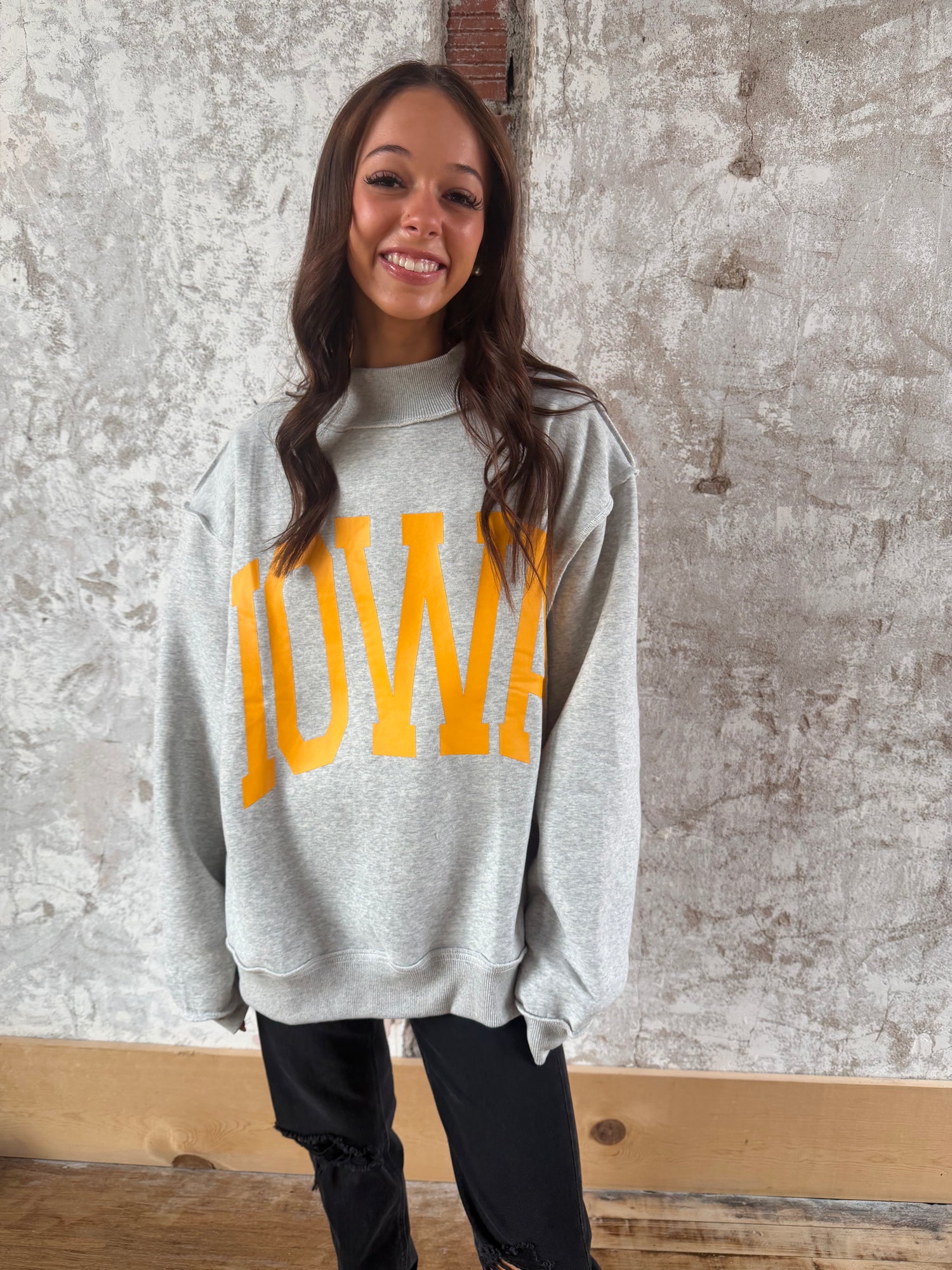Iowa Reversible Mock Neck Sweatshirt