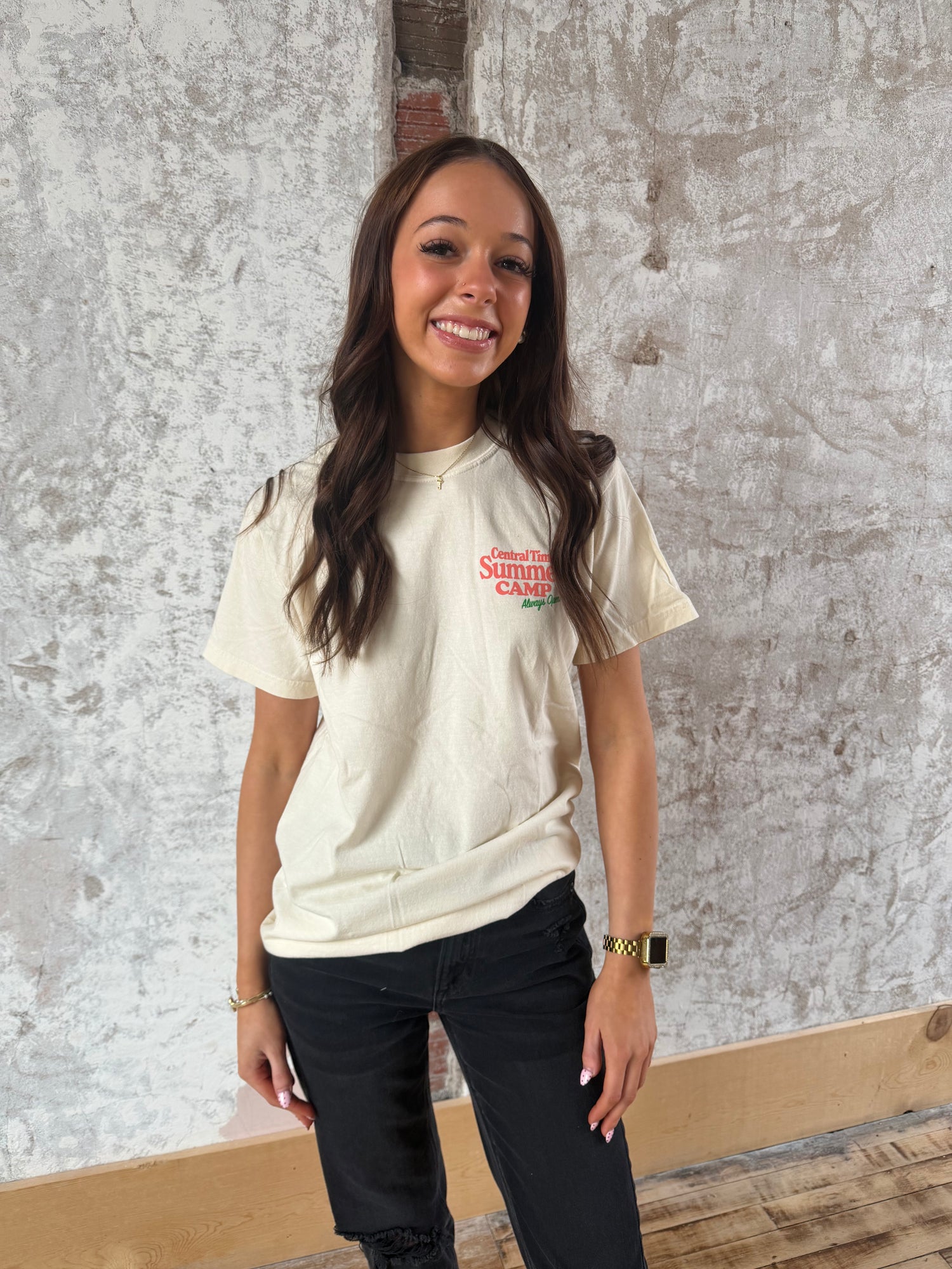 Central Time Summer Camp Vintage Linen Heavyweight Tee
