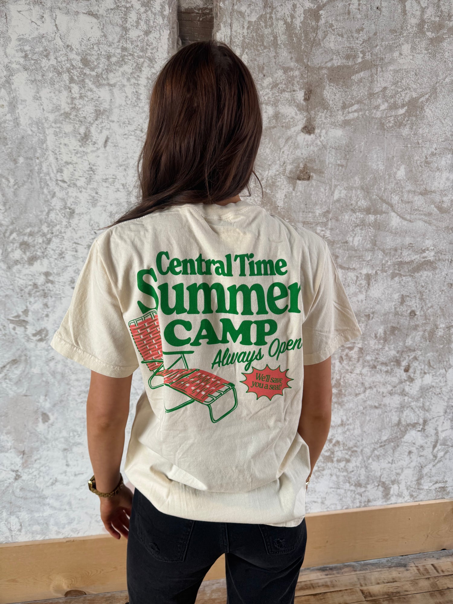 Central Time Summer Camp Vintage Linen Heavyweight Tee