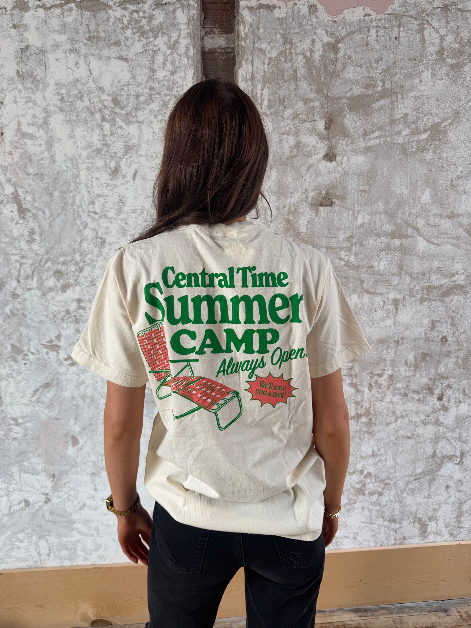 Central Time Summer Camp Vintage Linen Heavyweight Tee