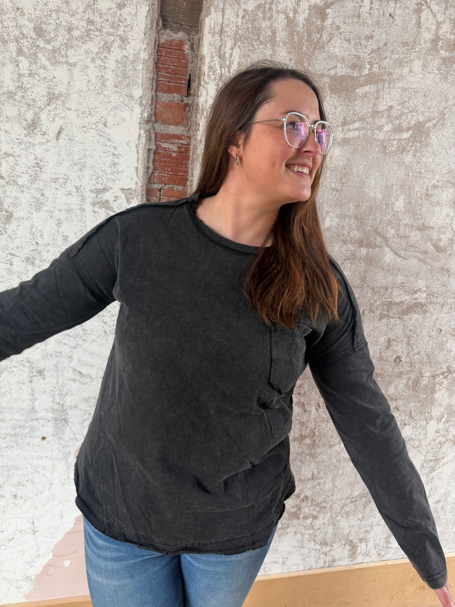 Black Casual Knit Top