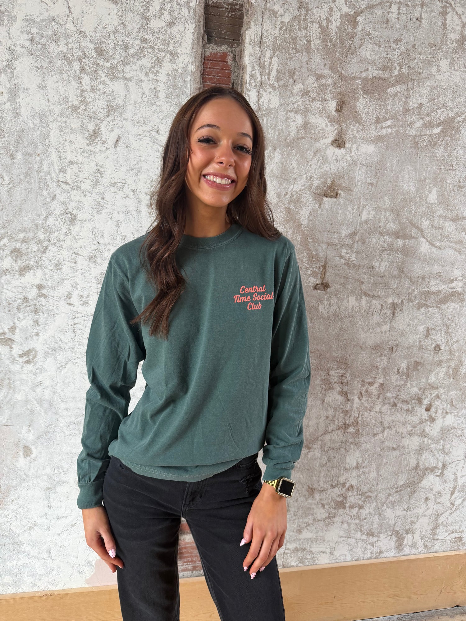 Central Time Social Club Heavyweight Long Sleeve Tee (extended sizing!)