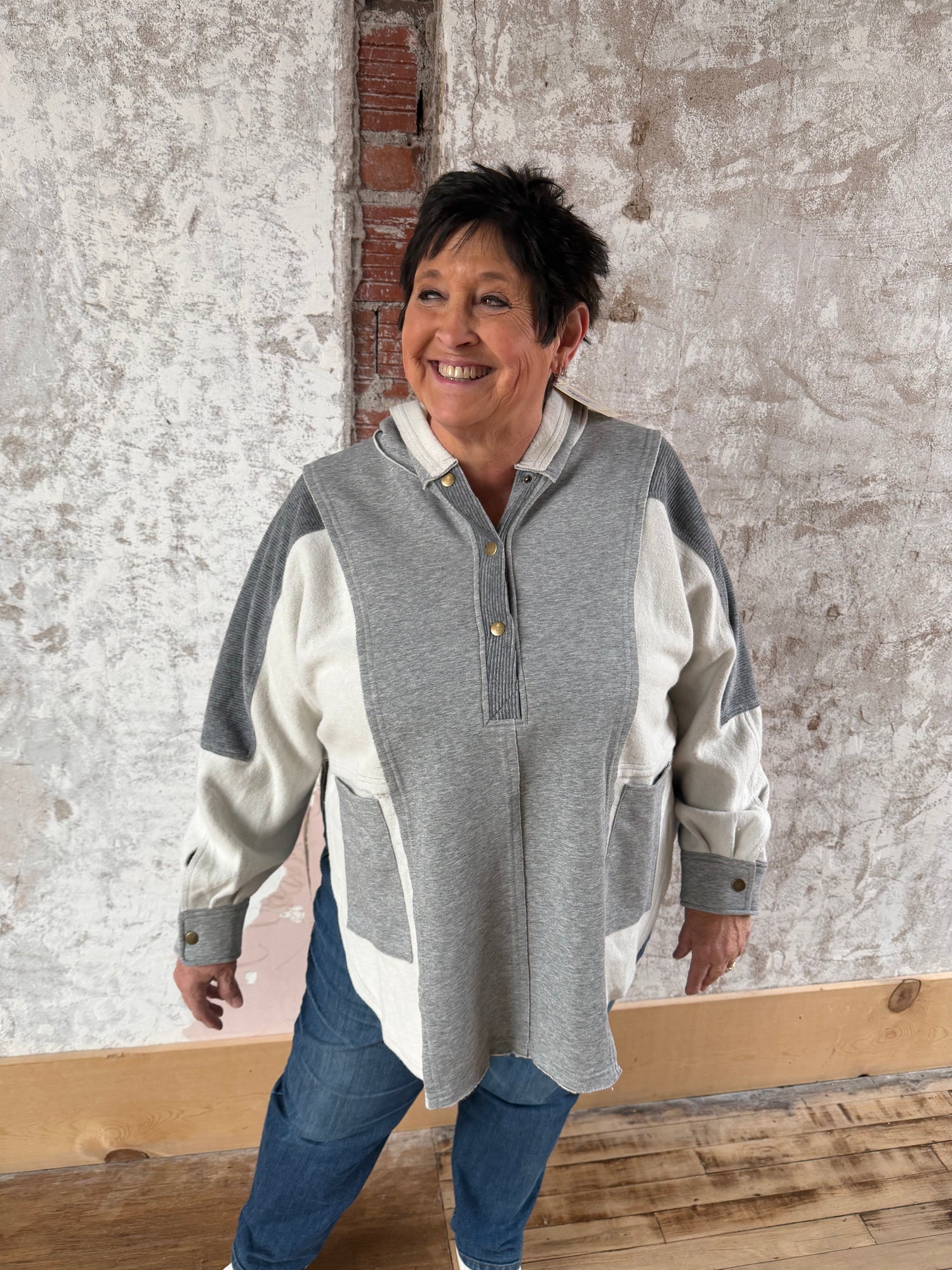 Mixed Media Pullover