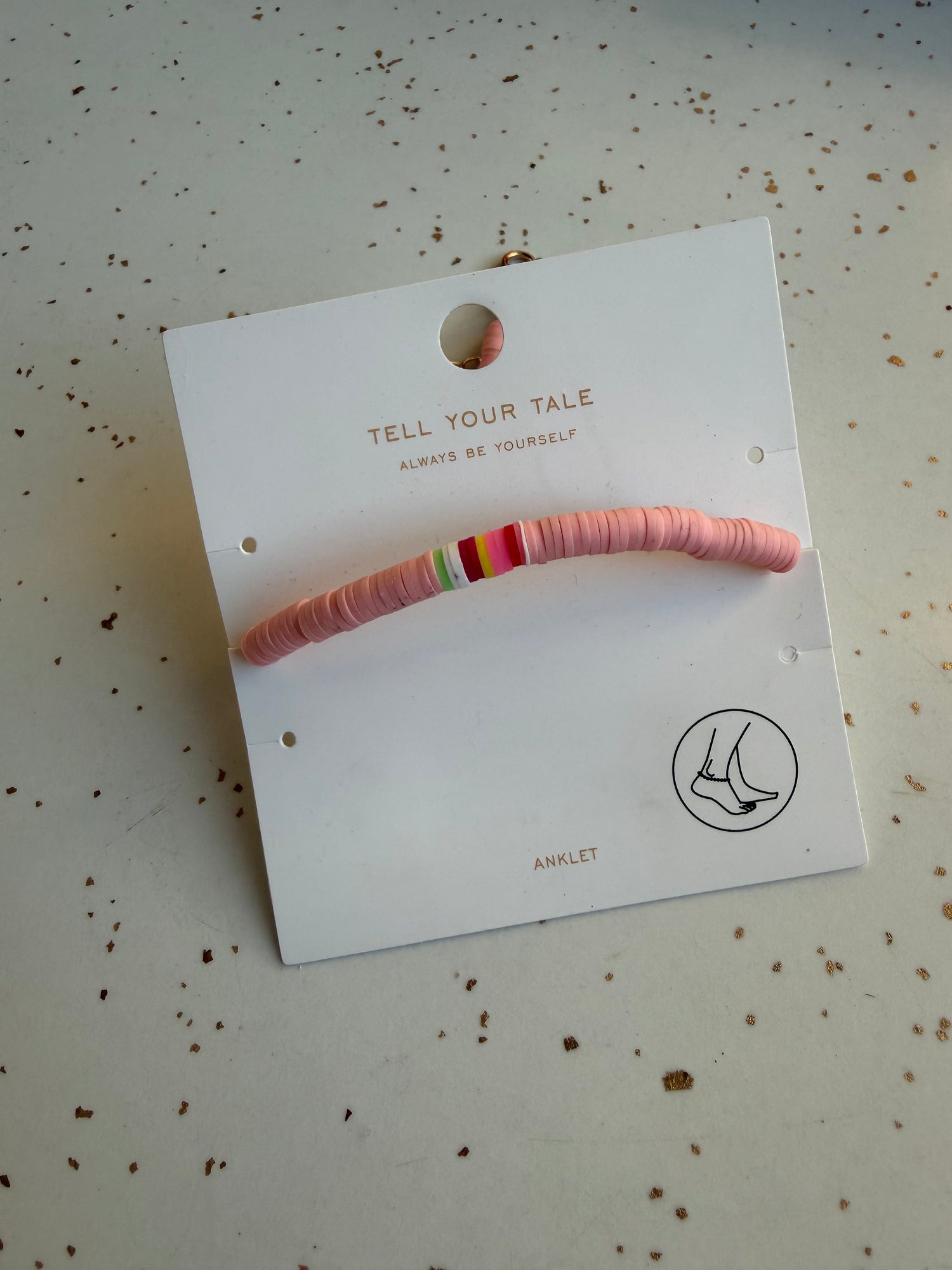 Pink Beaded Anklet
