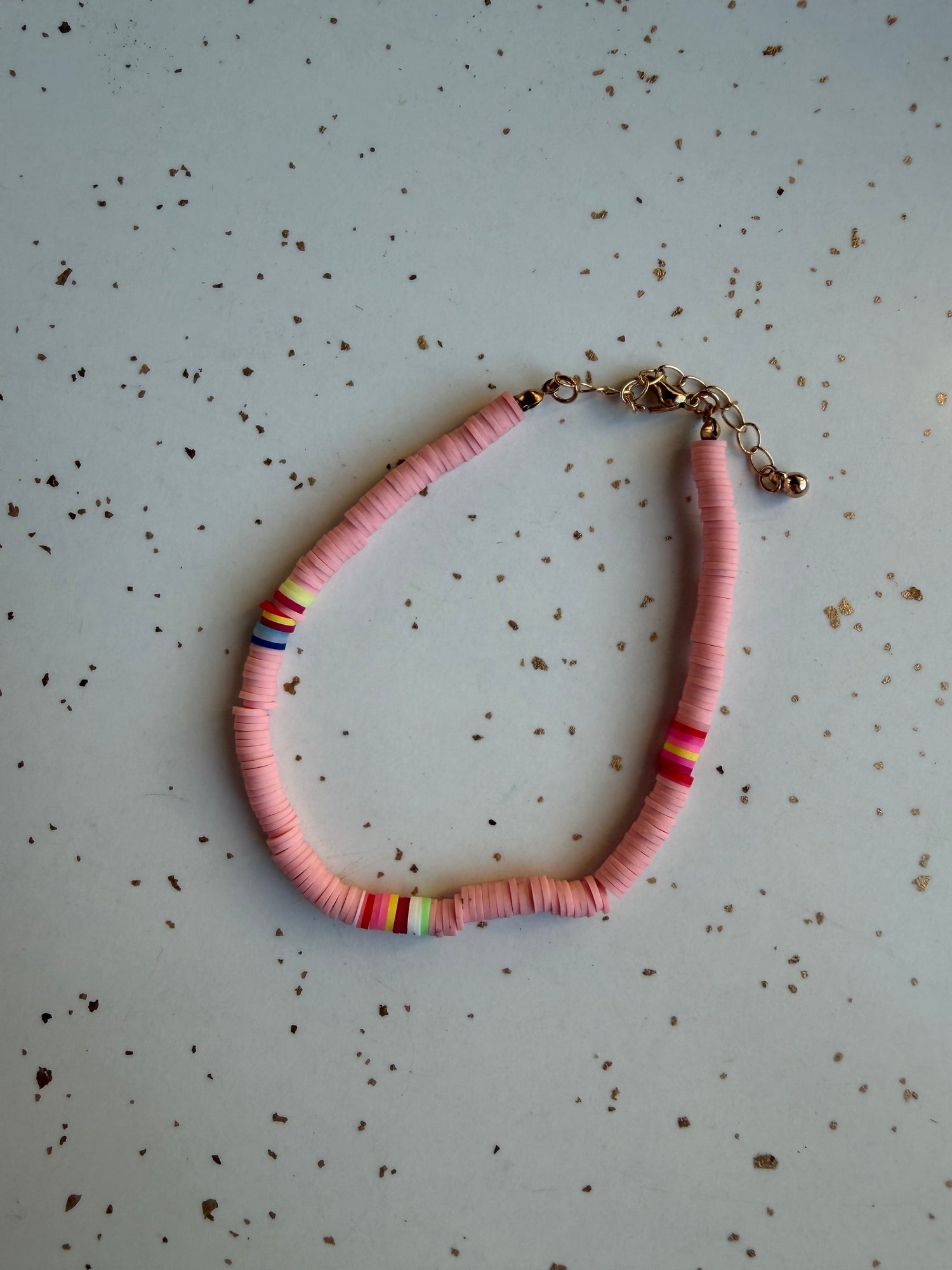 Pink Beaded Anklet