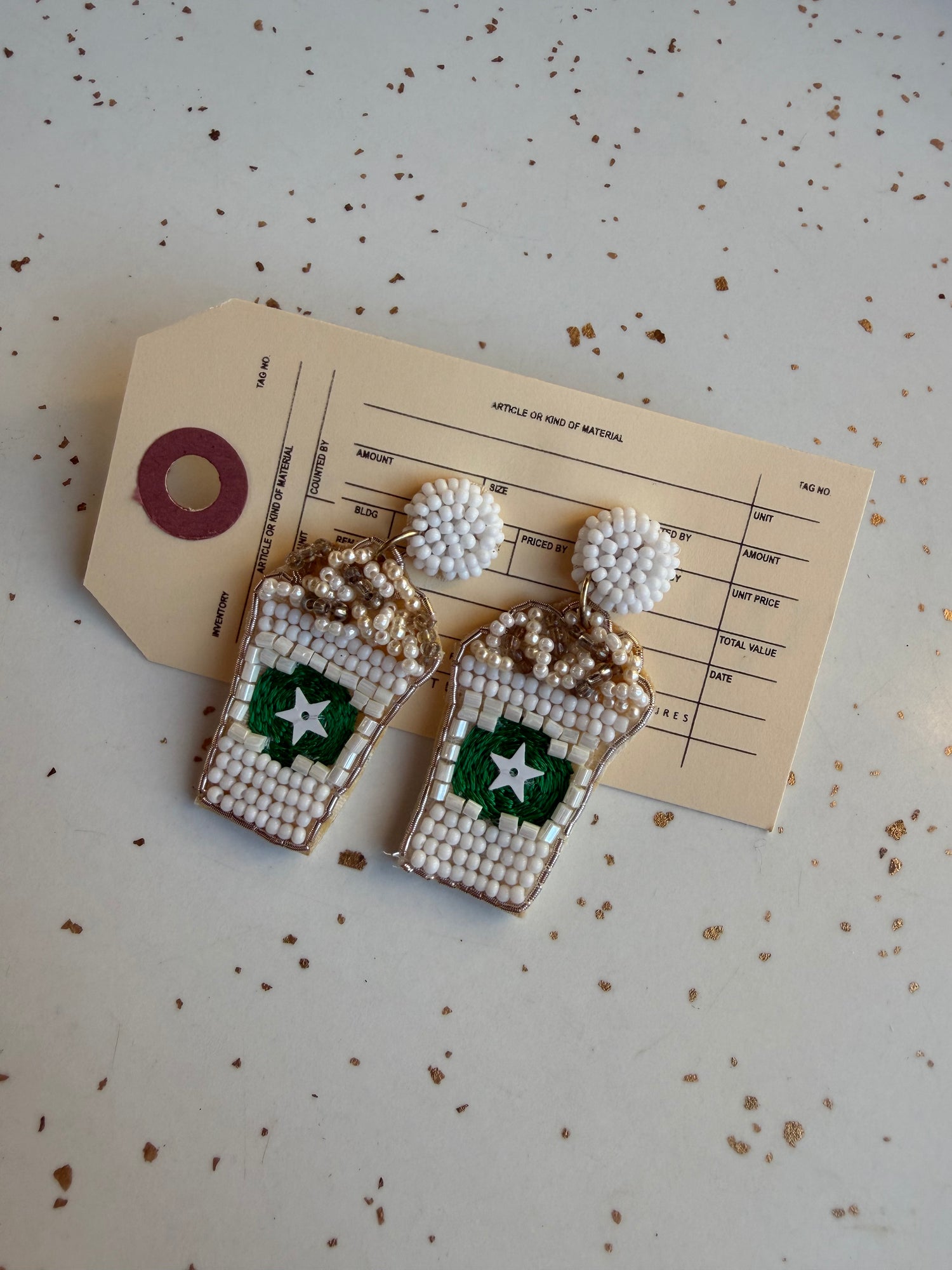 White Latte Earrings