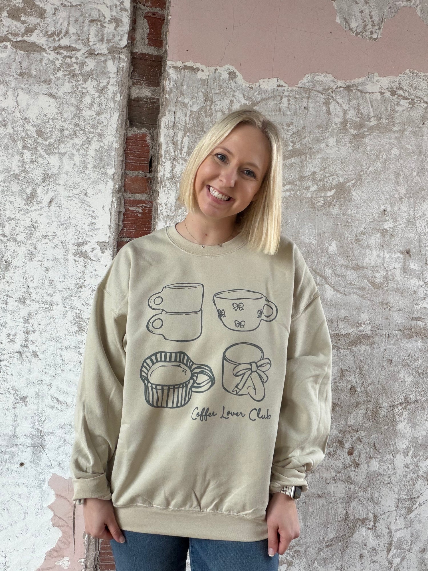 Coffee Lover Club Crew Neck Sweatshirt