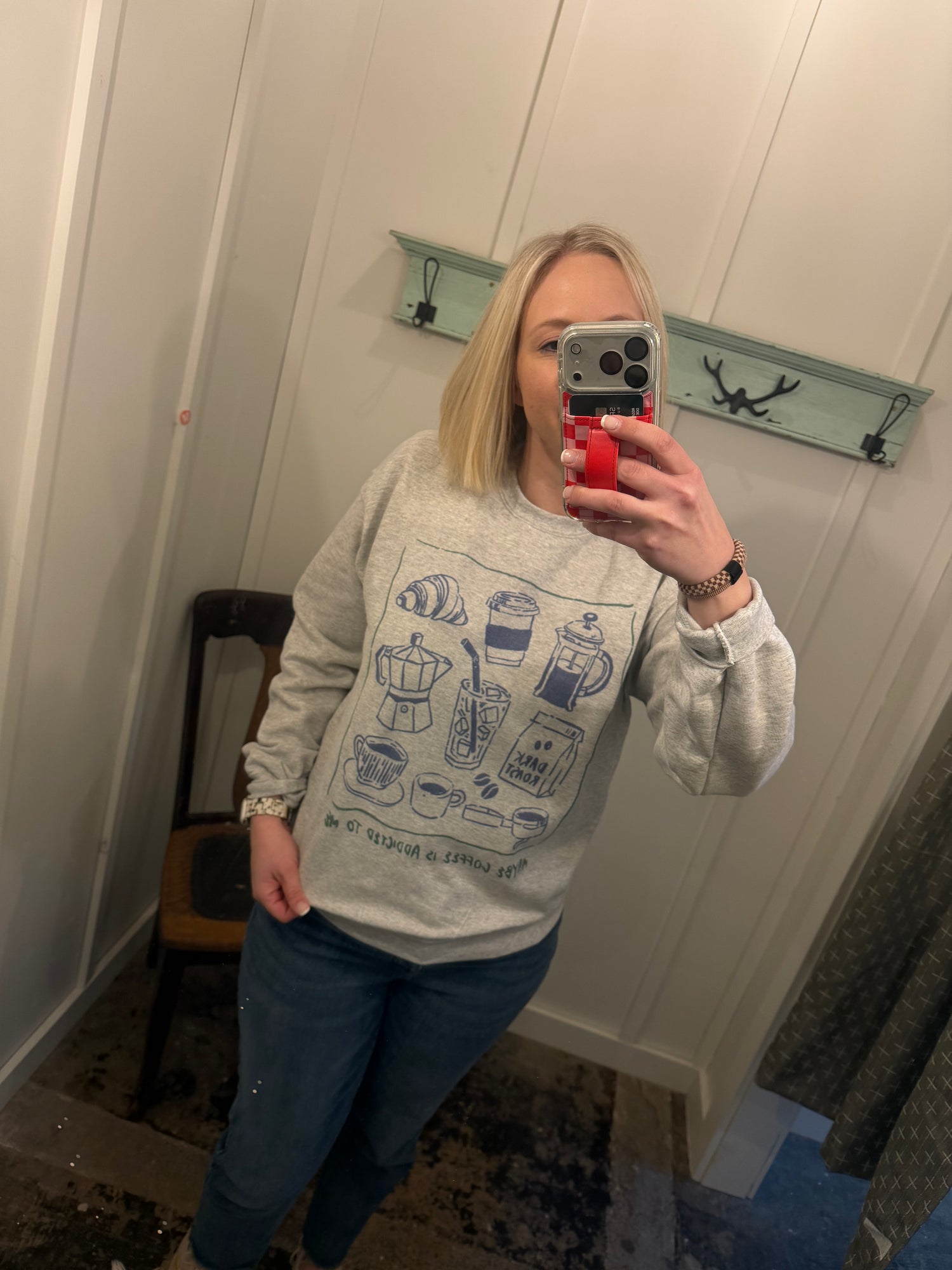Maybe Coffee Is Addicted To Me Crew Neck Sweatshirt