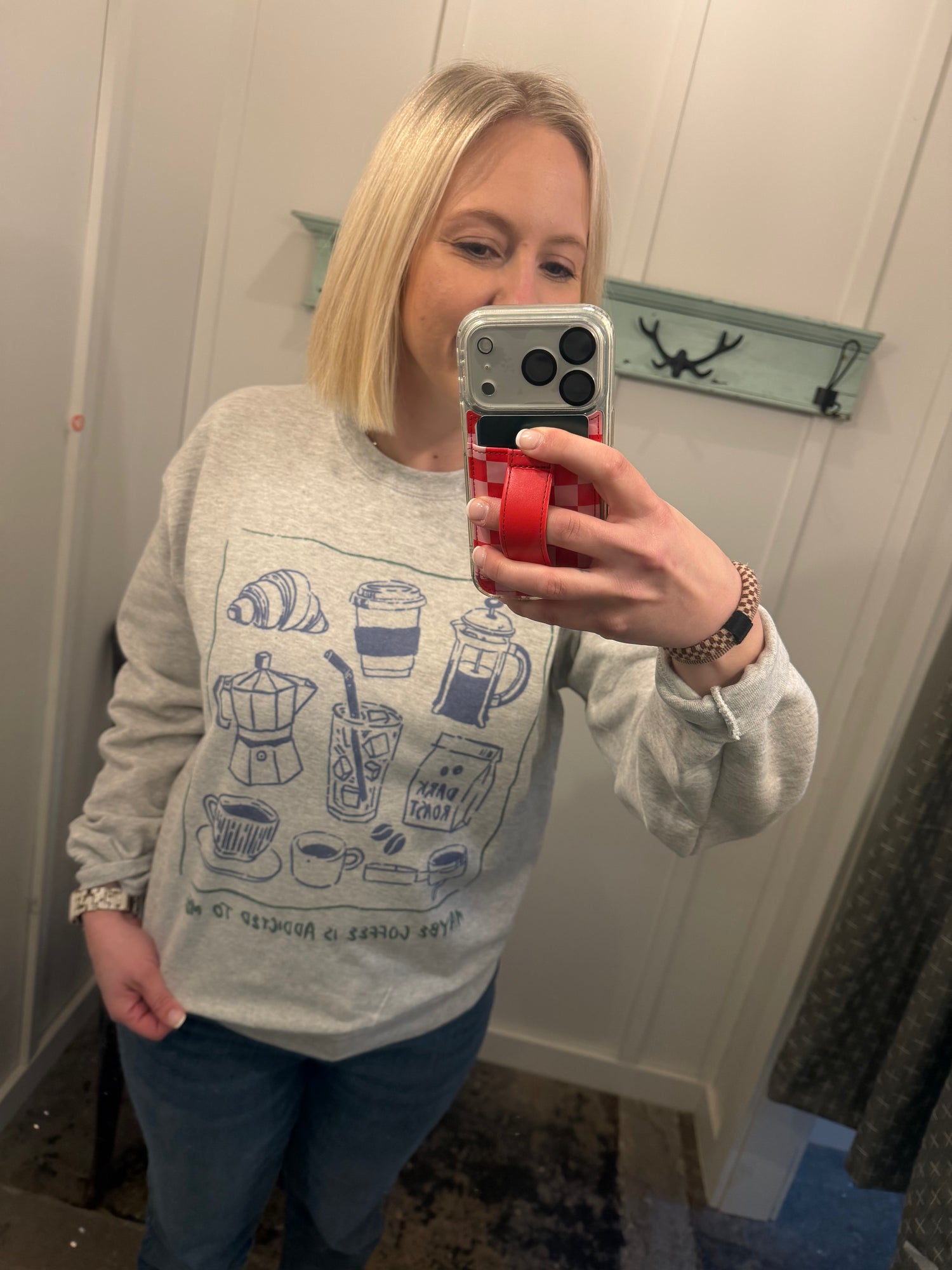 Maybe Coffee Is Addicted To Me Crew Neck Sweatshirt