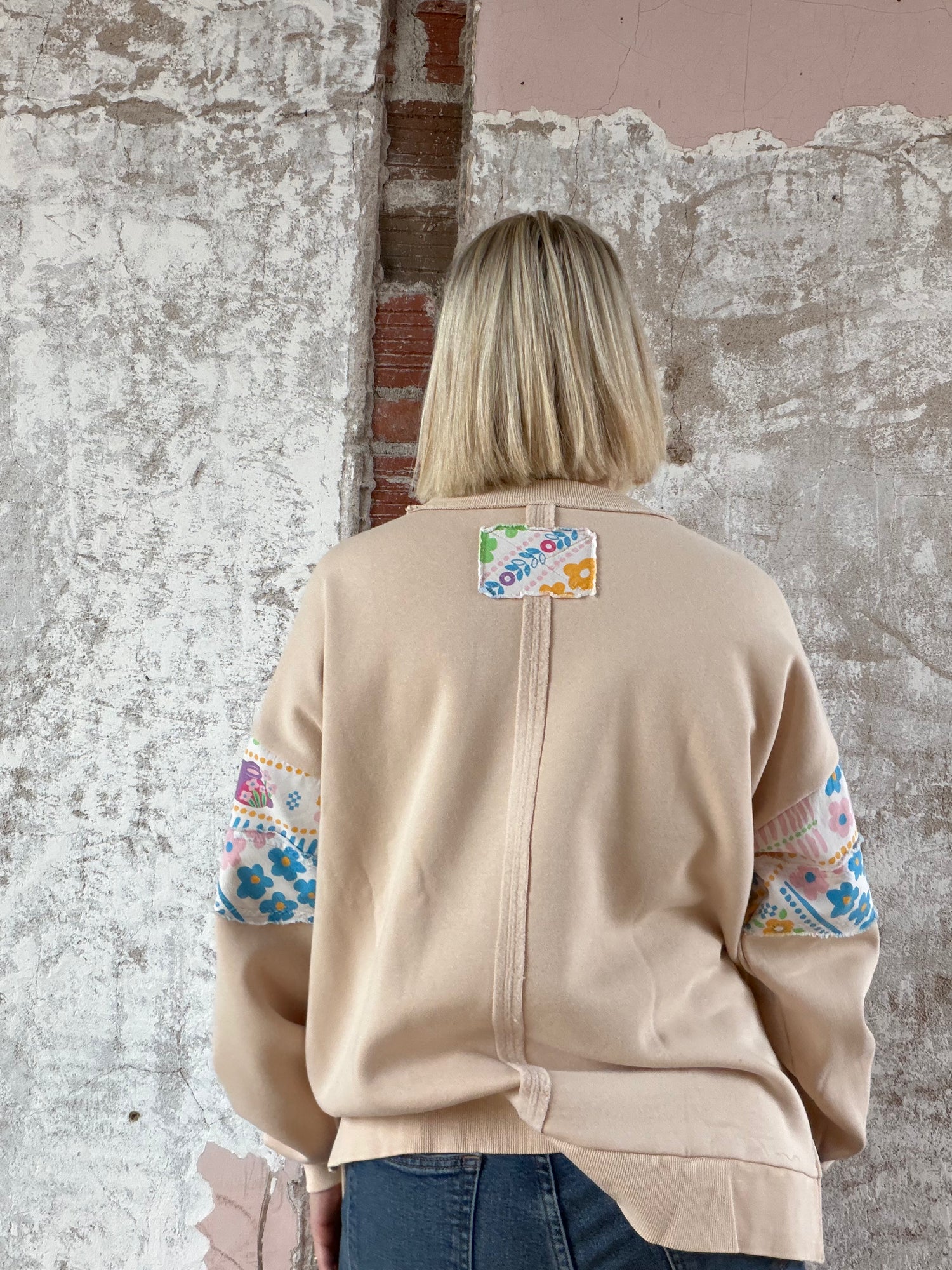 Print Mix Washed Knit Pullover!