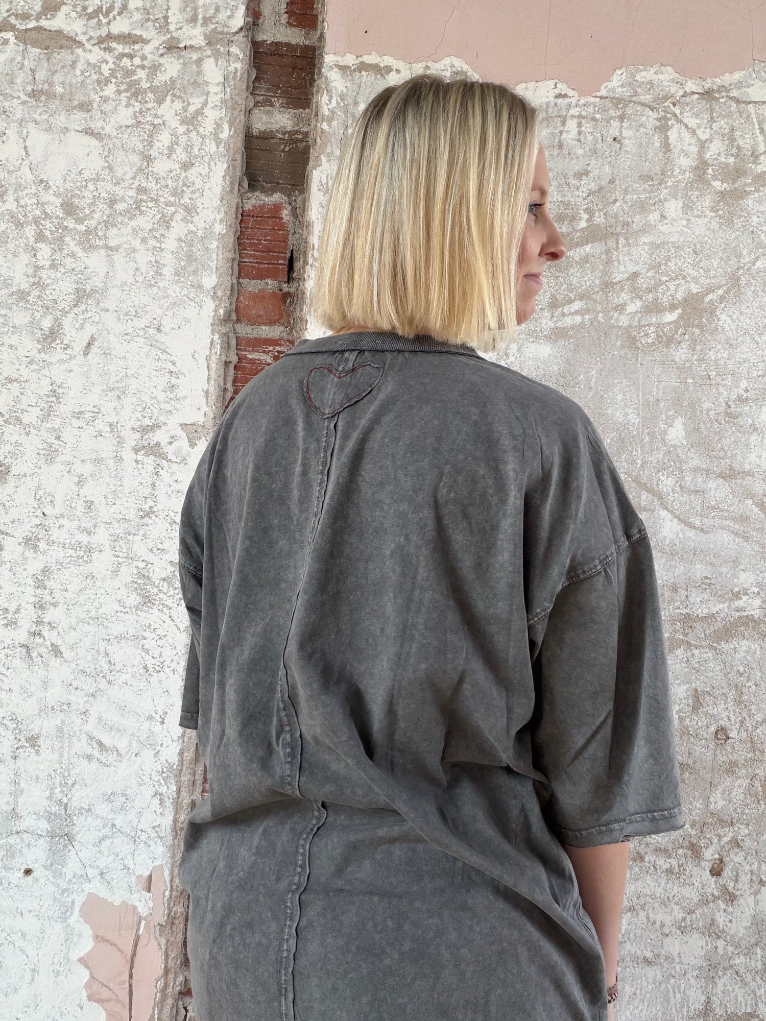 Washed Graphic Floral Patch Top (2 colors!)
