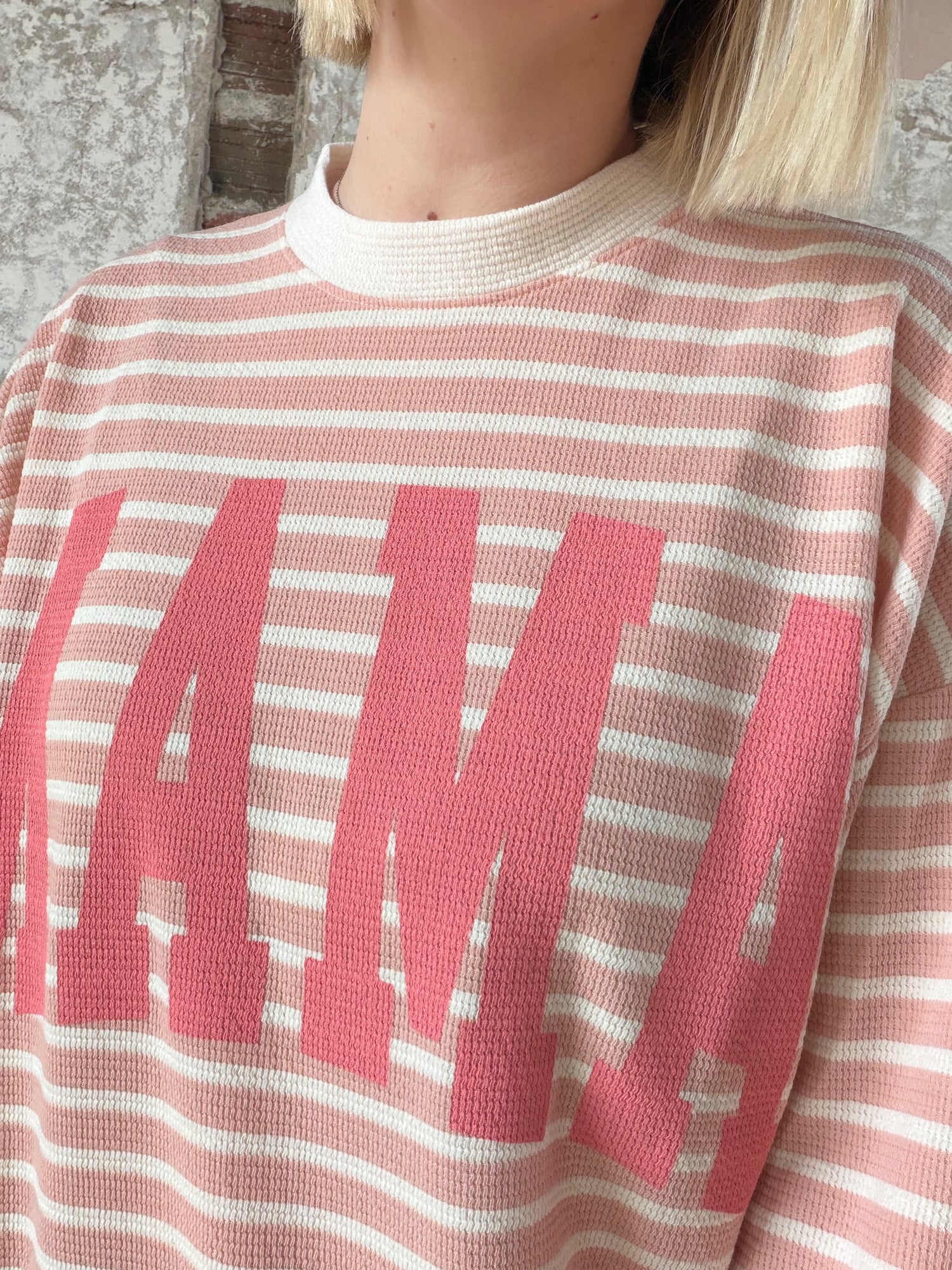 Mama Cloud Knit Stripe Long Sleeve Top (2 colors!)