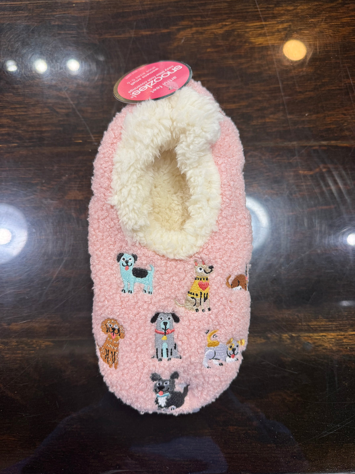 Womens Embroidered Mini Dog Slippers
