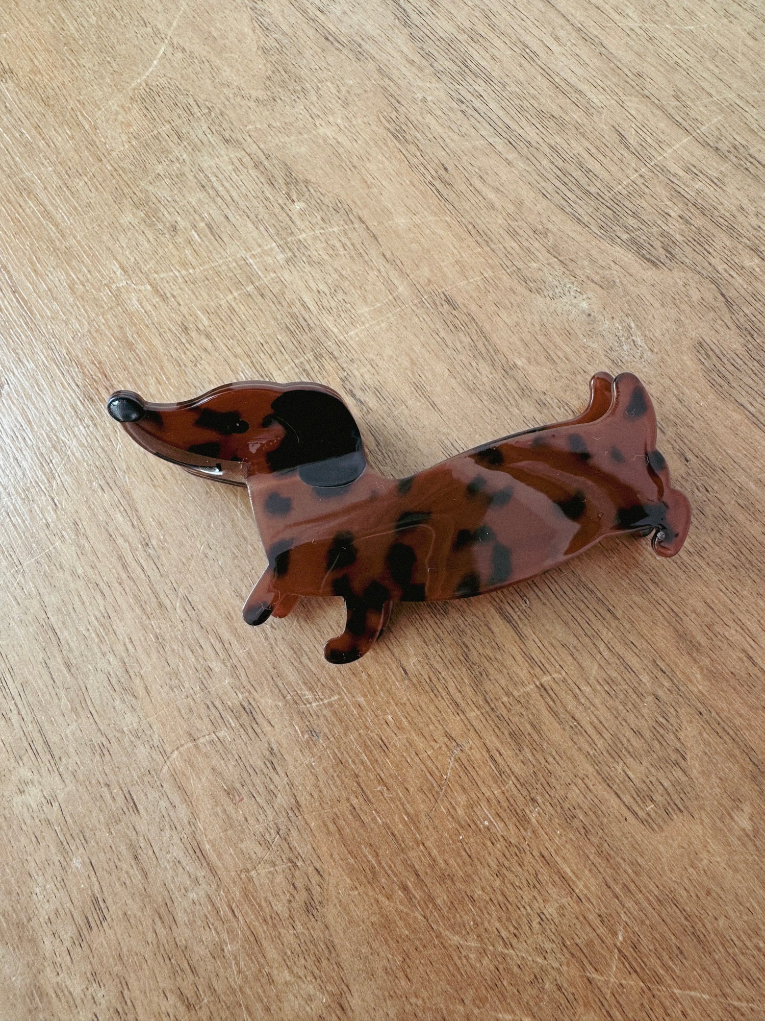 Weiner Dog Hair Claw Clip