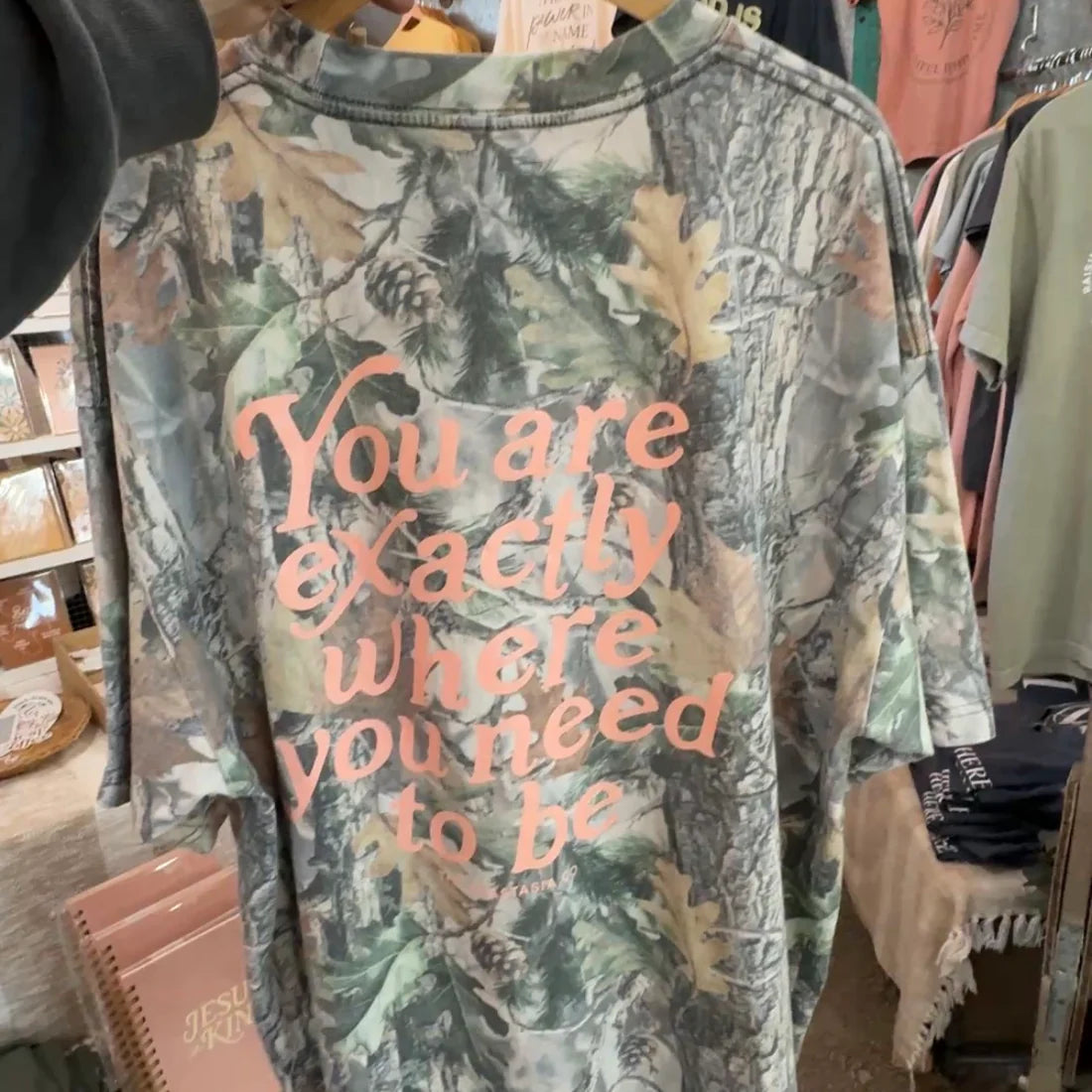 Exactly Where Oversized Camo Tee