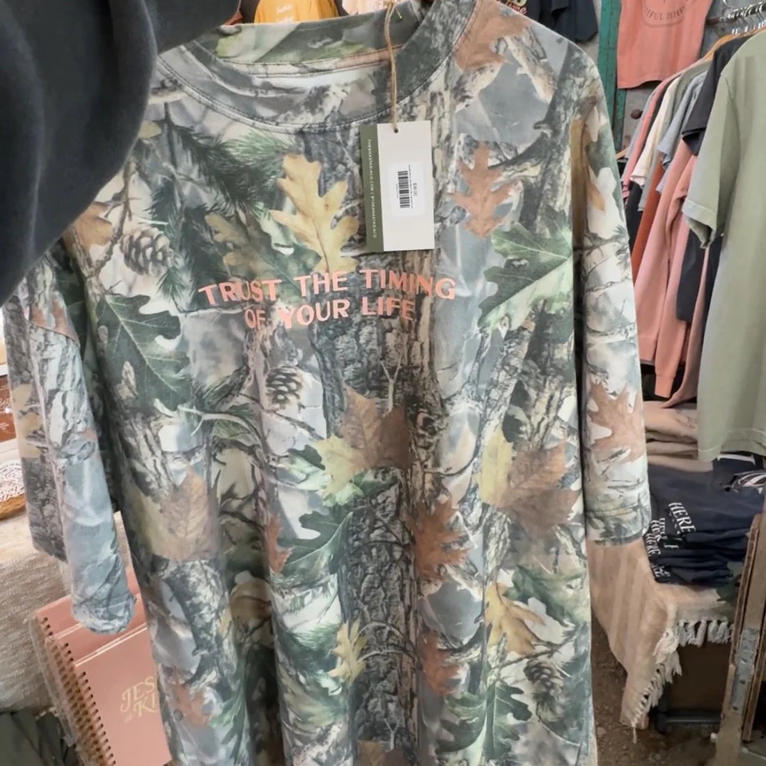 Exactly Where Oversized Camo Tee