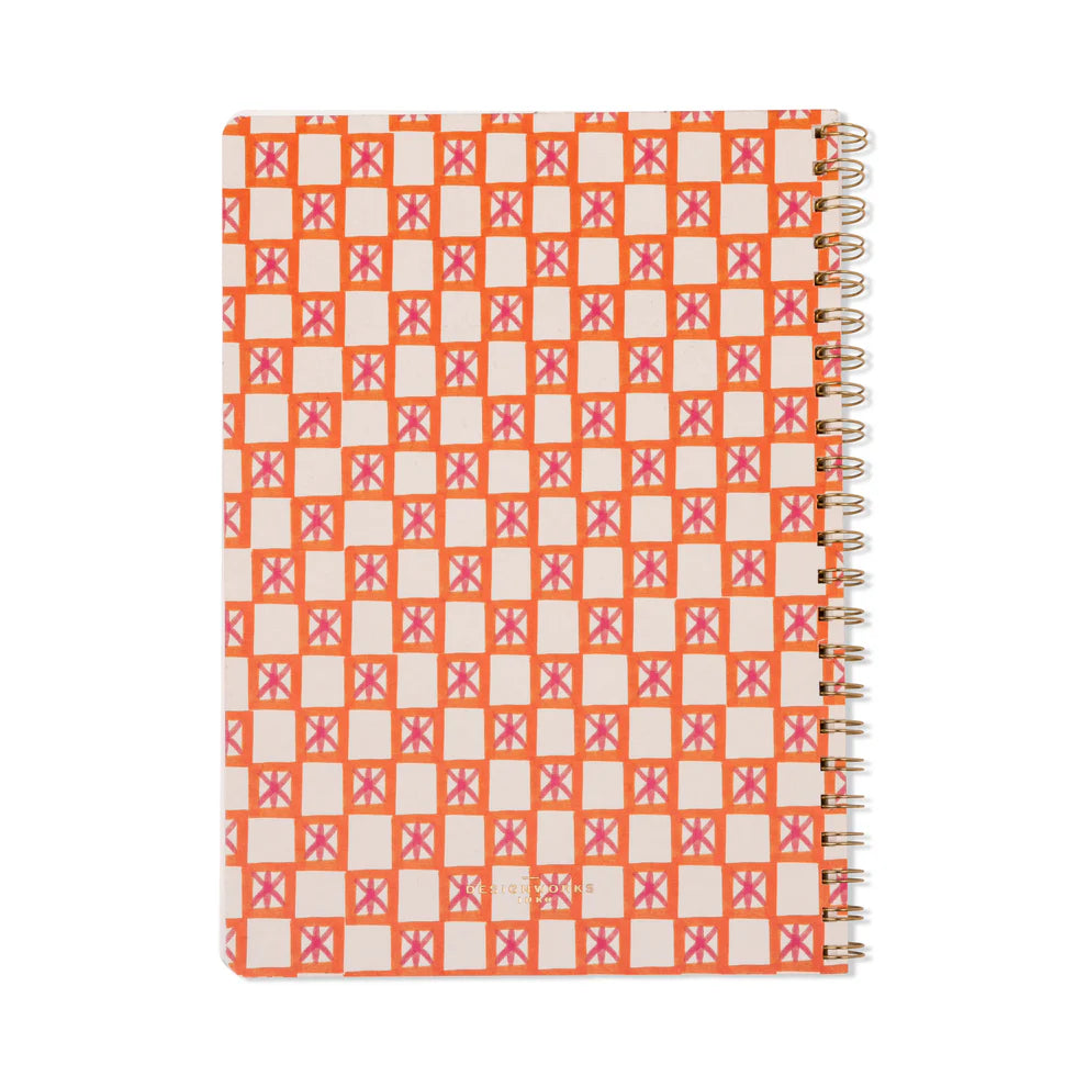 Large Orange Check Notebook