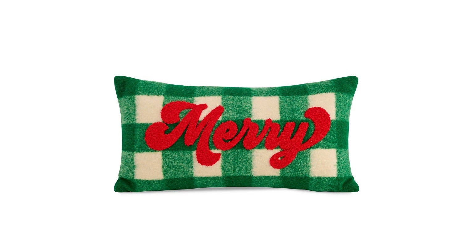 Plaid Green Merry Pillow