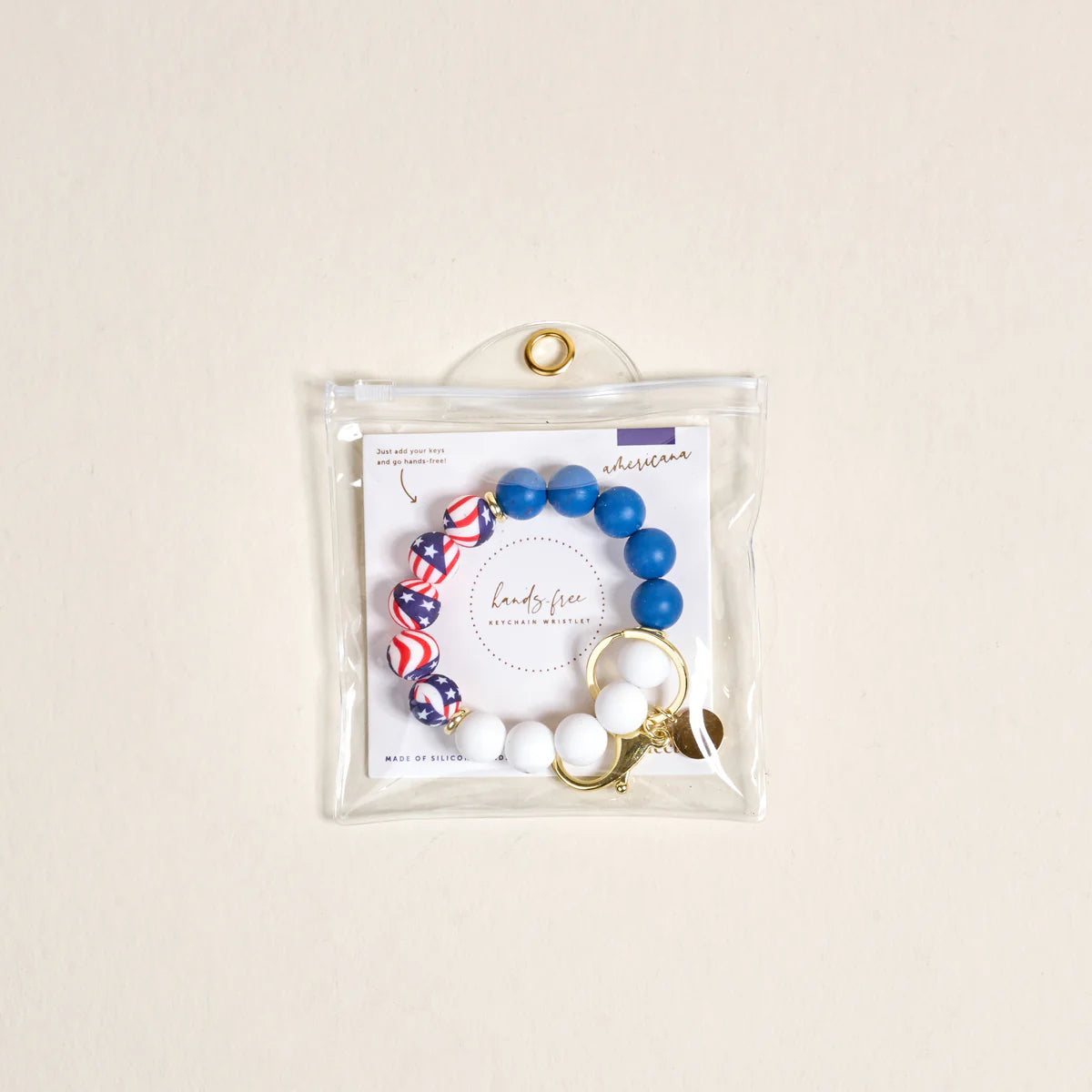 Hands-Free Keychain Wristlet - Americana