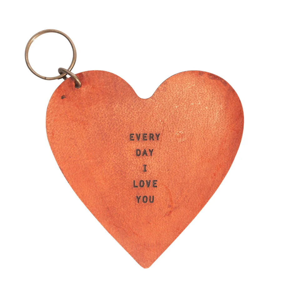 Leather Heart Keychains