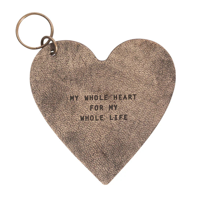 Leather Heart Keychains