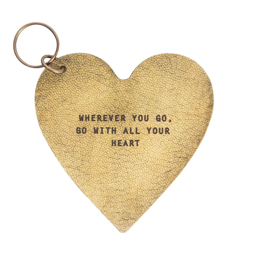 Leather Heart Keychains